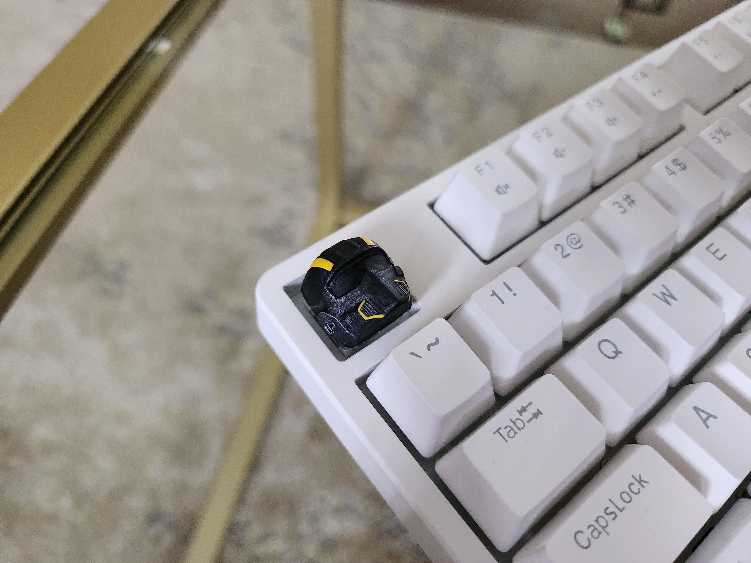 Helldivers Helmet Keycap - Hand Painted, Cute Keycap Designs, Cherry MX