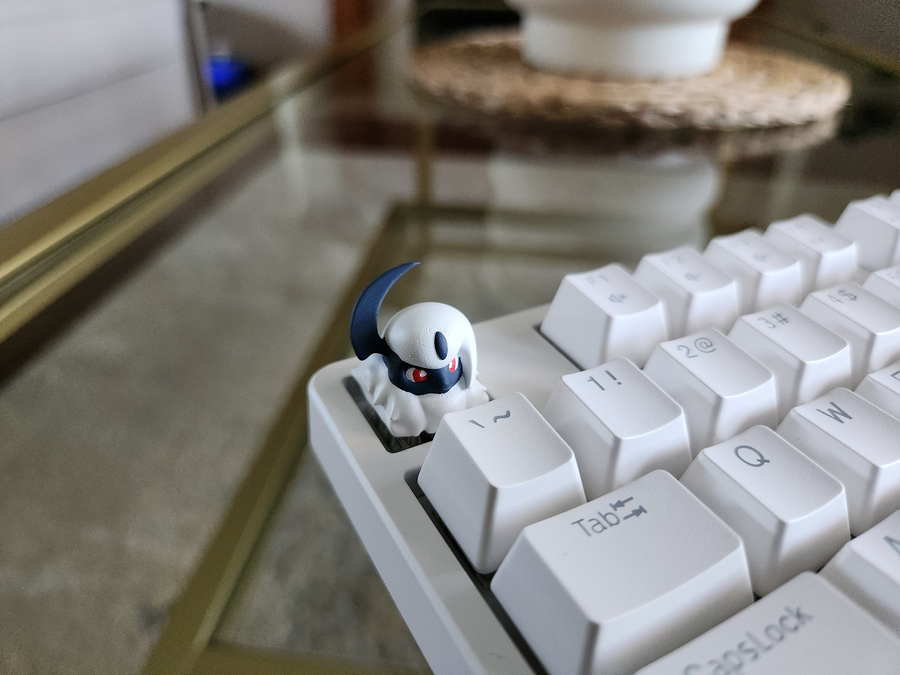 Anime Absol Keycap - Hand Painted Cute Keycap Designs, Cherry MX