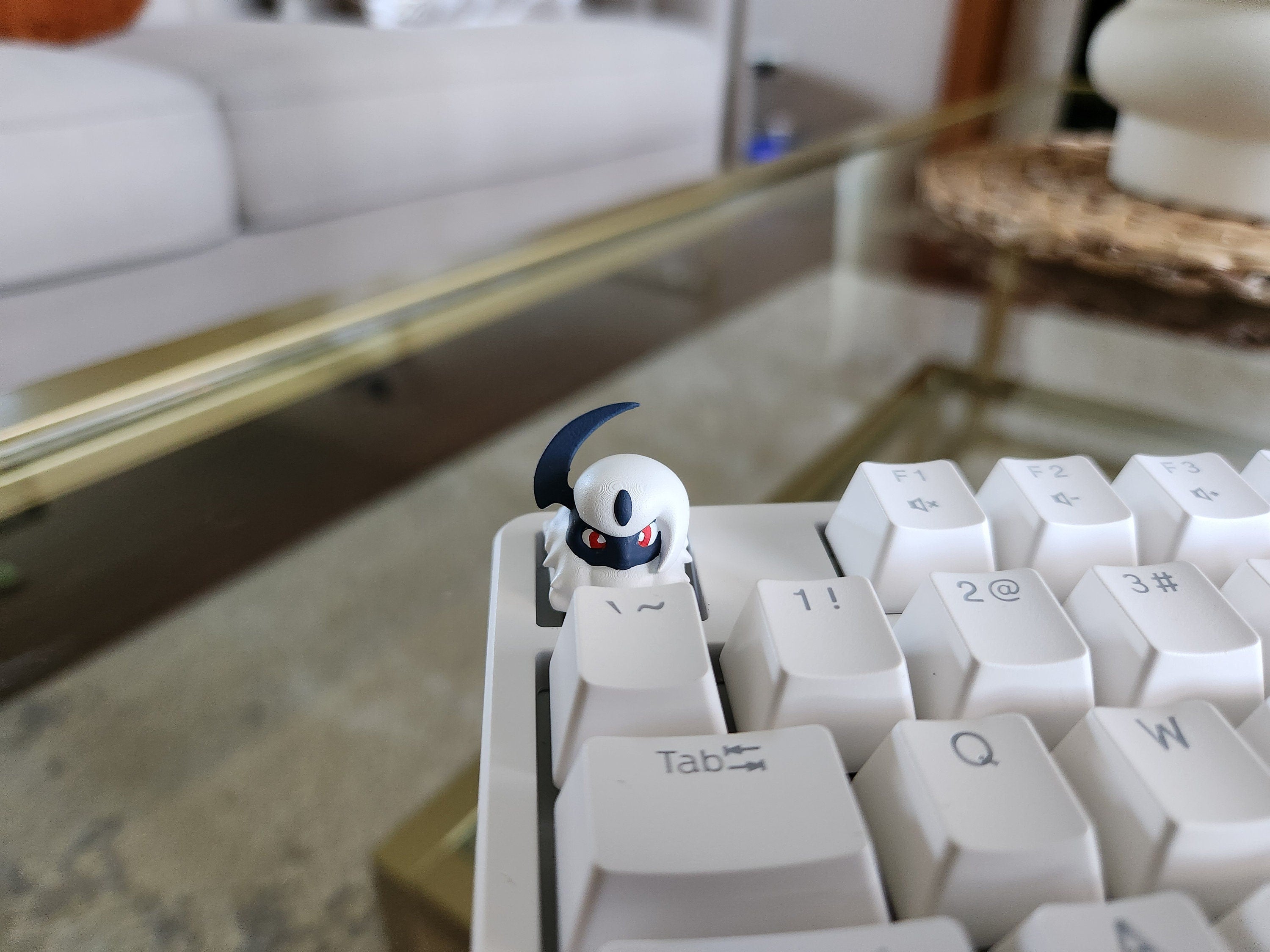 Anime Absol Keycap - Hand Painted Cute Keycap Designs, Cherry MX