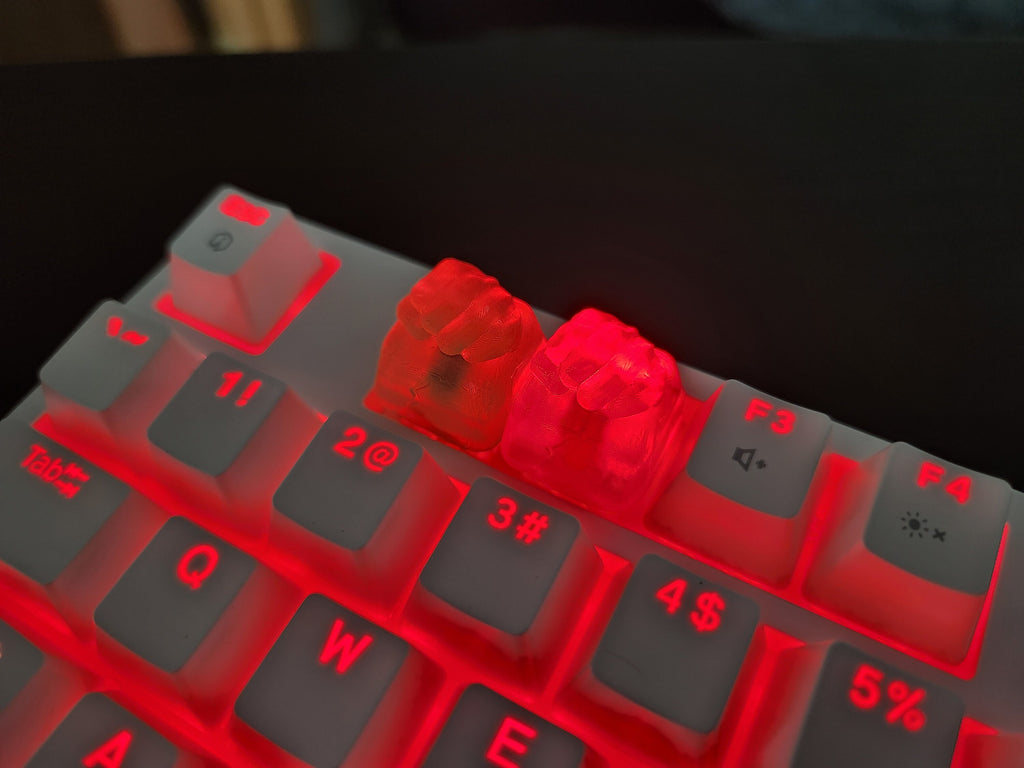 Smash Fist Keycap - Clear Transparent Cute Keycap Designs, Cherry MX, Multiple Colors