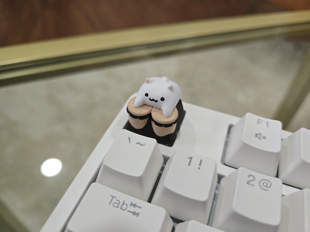Bongo Cat Keycap - Hand Painted, Cute Keycap Designs, Cherry MX