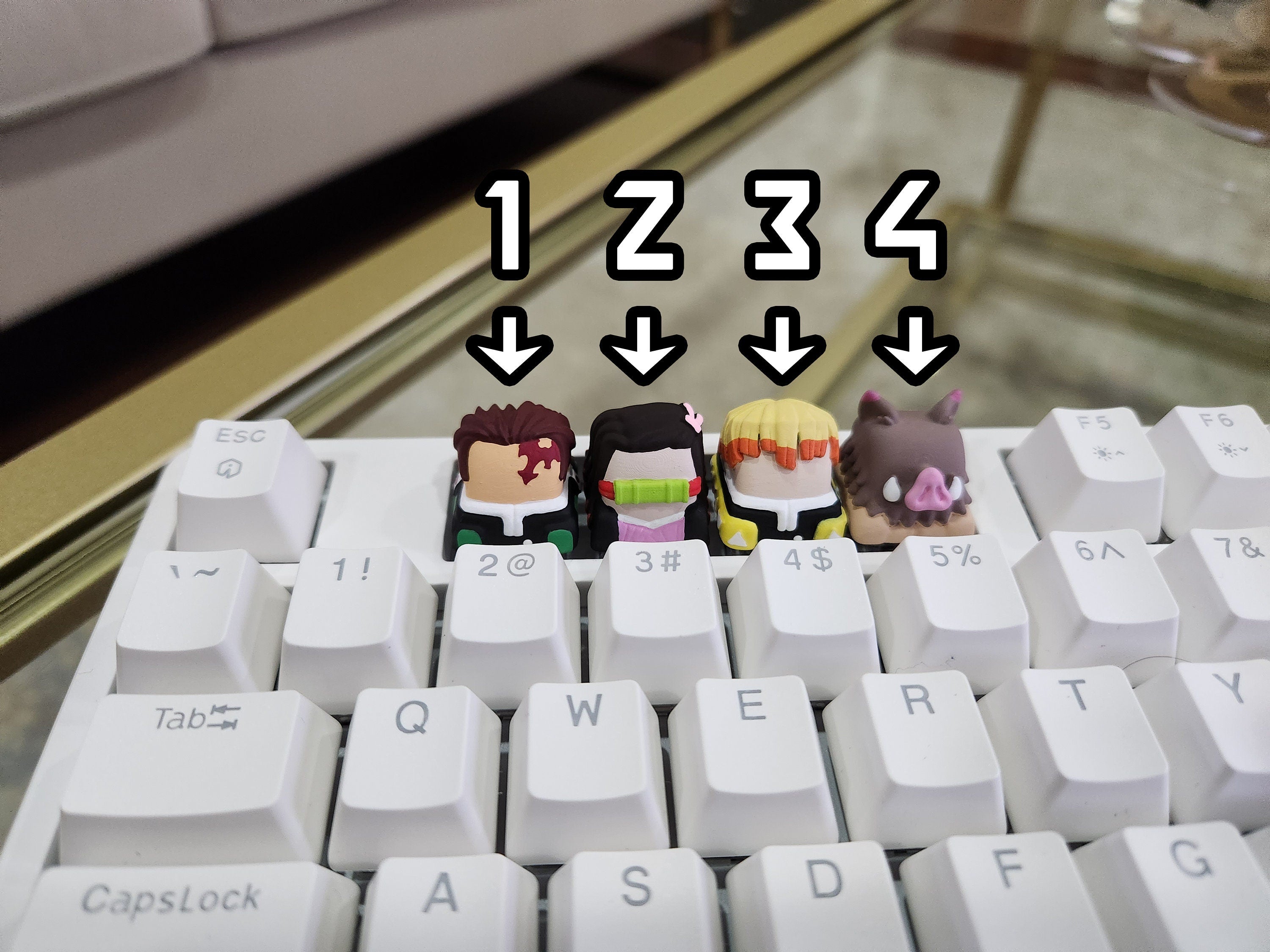 Anime Keycap - Hand Painted, Cute Keycap Designs, Cherry MX, Hiko3D