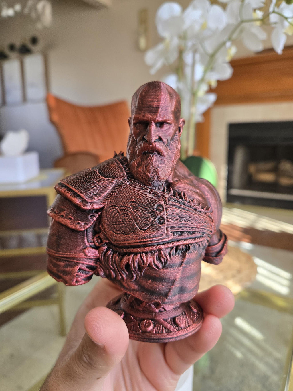 Kratos Video Game Bust Figure - Perfect for Anime Collectors! - Hand Painted, 5" Tall