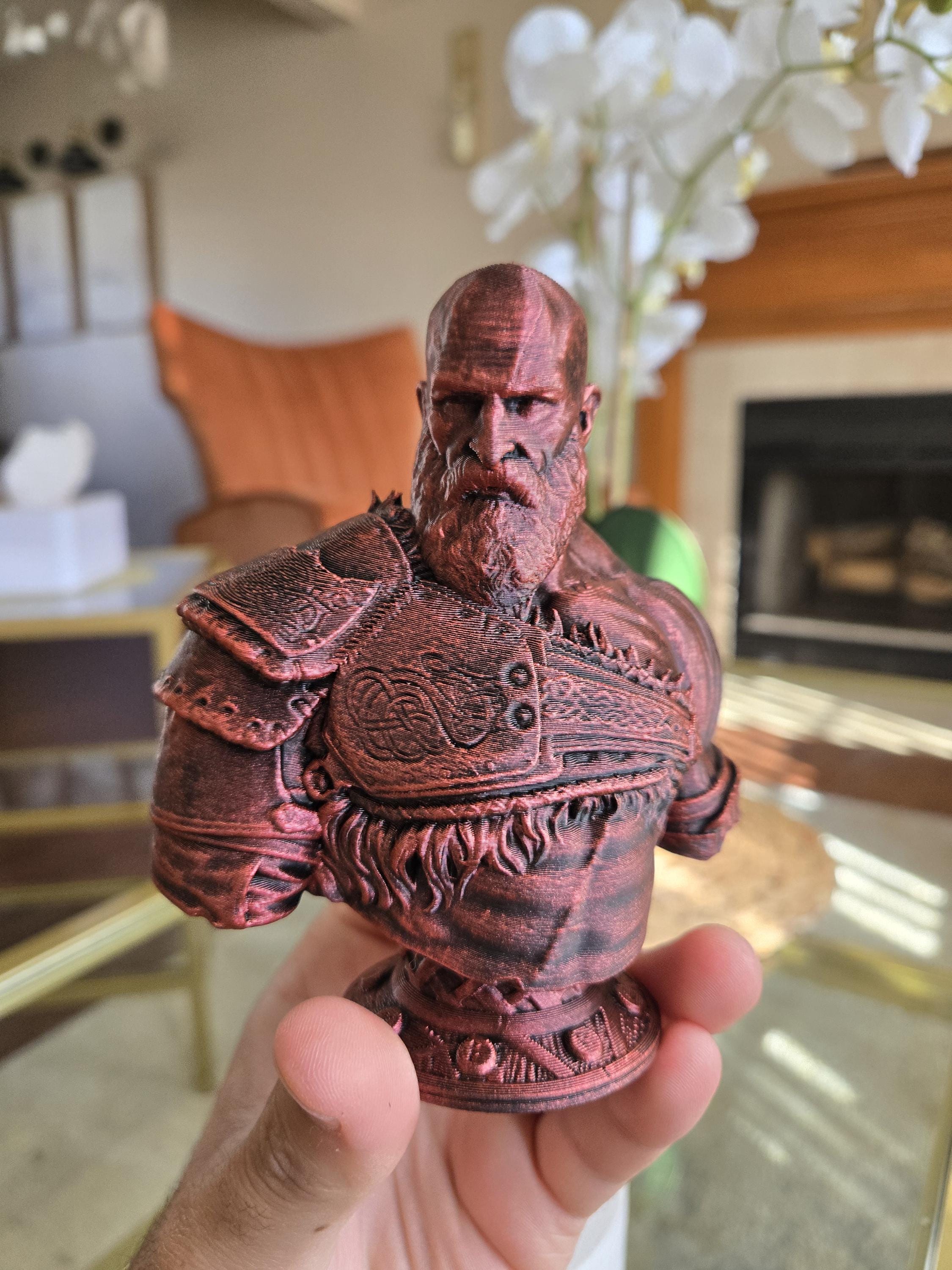 Kratos Video Game Bust Figure - Perfect for Anime Collectors! - Hand Painted, 5" Tall