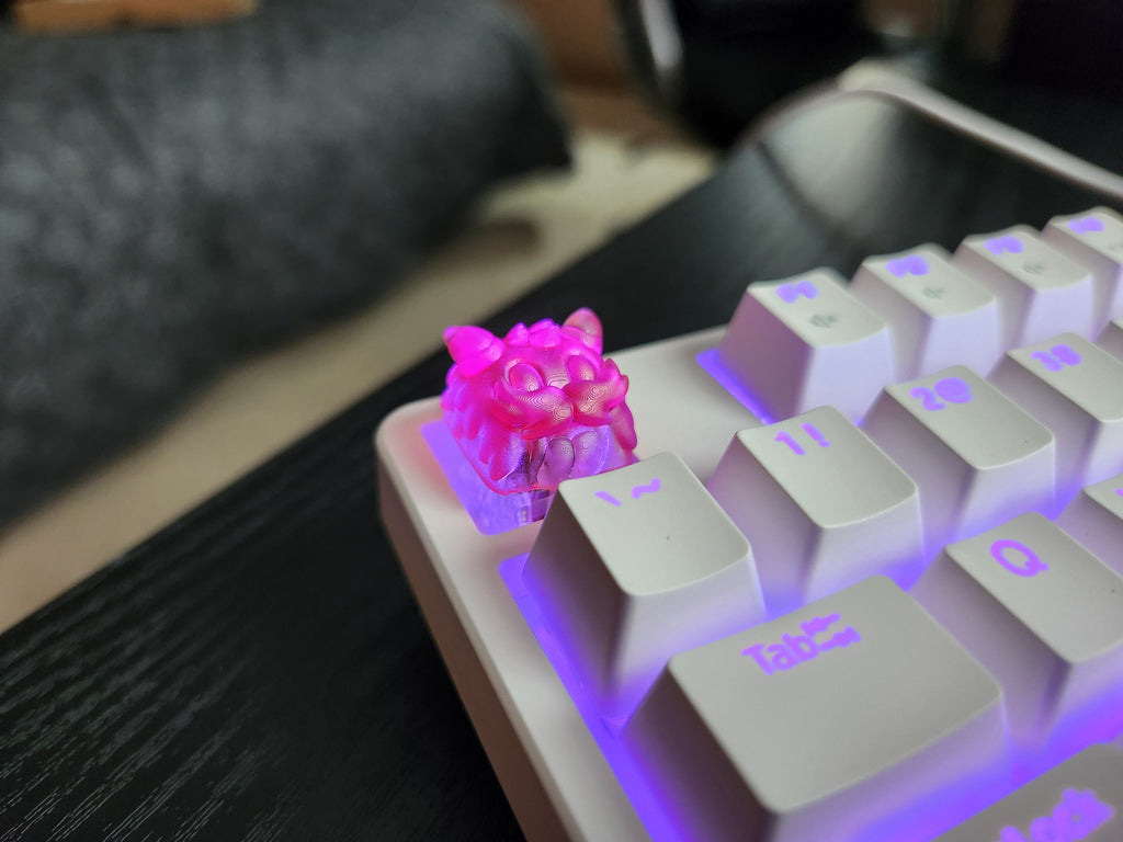 Video Game Keycap - Clear Transparent, Cute Keycap Designs, Cherry MX, Multiple Colors, Hiko3D