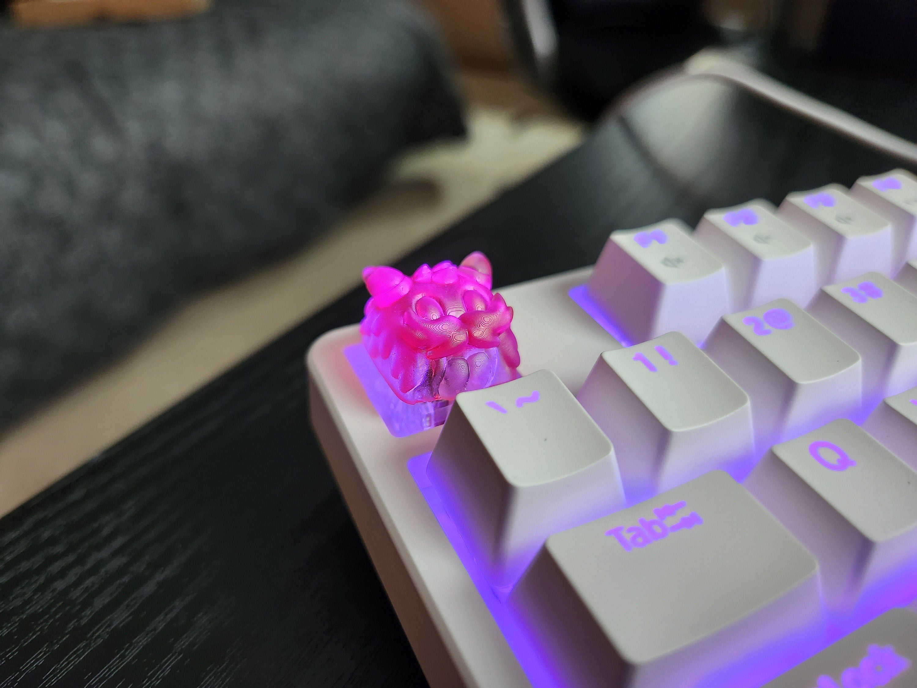 Video Game Keycap - Clear Transparent, Cute Keycap Designs, Cherry MX, Multiple Colors, Hiko3D