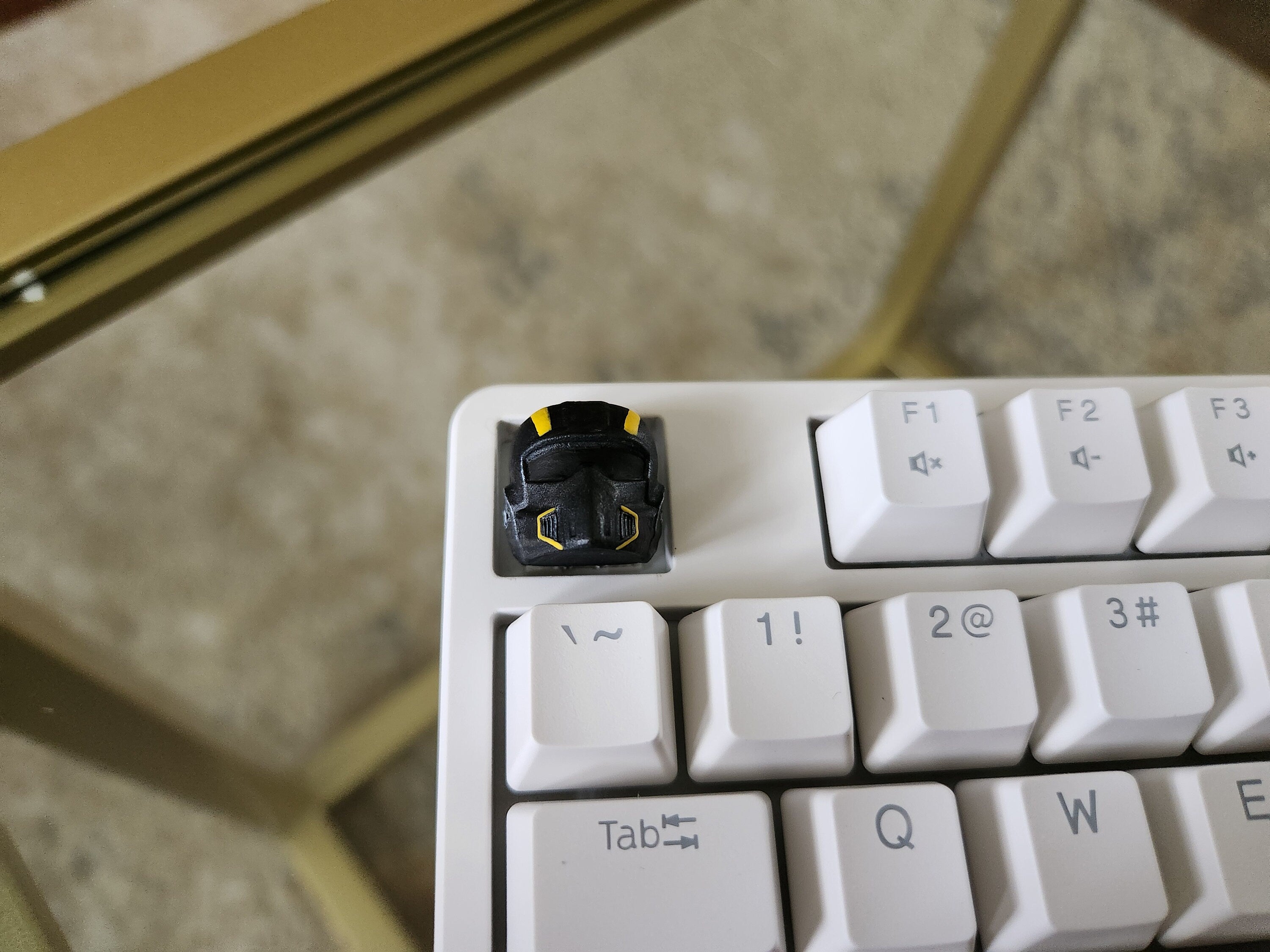 Helldivers Helmet Keycap - Hand Painted, Cute Keycap Designs, Cherry MX