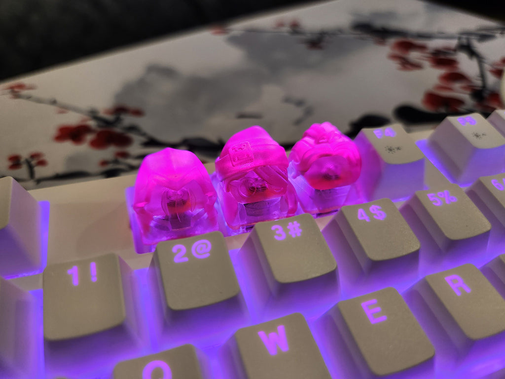 Video Game Keycap - Clear Transparent Cute Keycap Designs, Cherry MX, Multiple Colors, Hiko3D