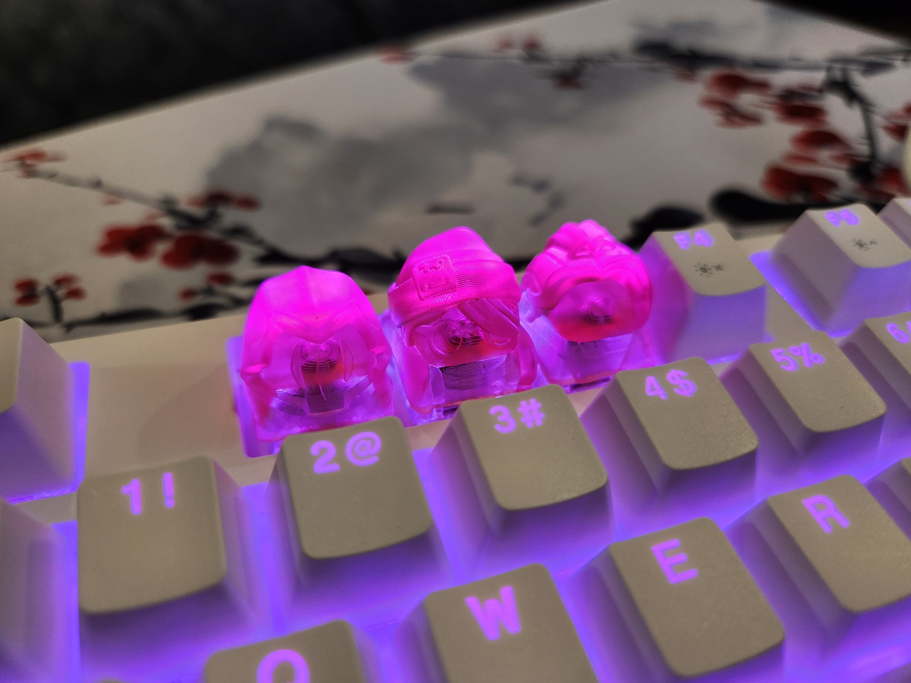 Video Game Keycap - Clear Transparent Cute Keycap Designs, Cherry MX, Multiple Colors, Hiko3D