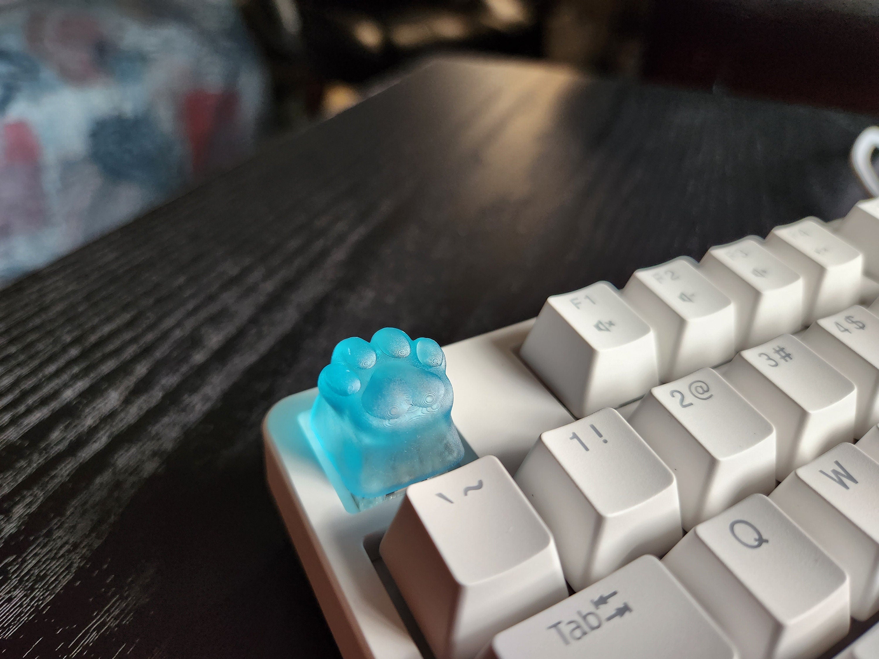 Kitten Cat Paw Keycap - Clear Transparent Cute Keycap Designs, Cherry MX, Multiple Colors