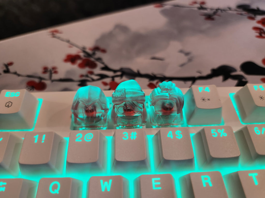 Video Game Keycap - Clear Transparent Cute Keycap Designs, Cherry MX, Multiple Colors, Hiko3D