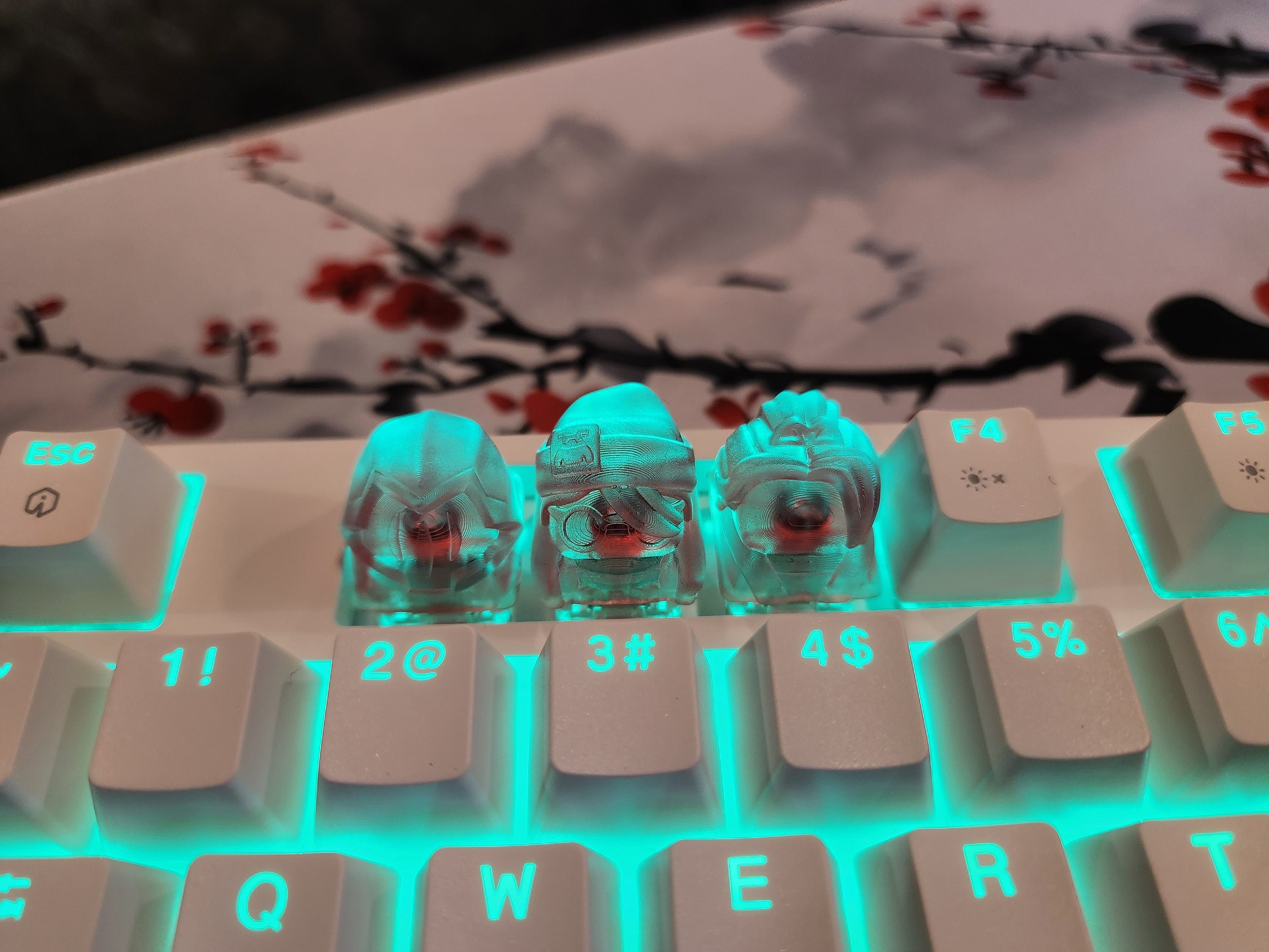 Video Game Keycap - Clear Transparent Cute Keycap Designs, Cherry MX, Multiple Colors, Hiko3D
