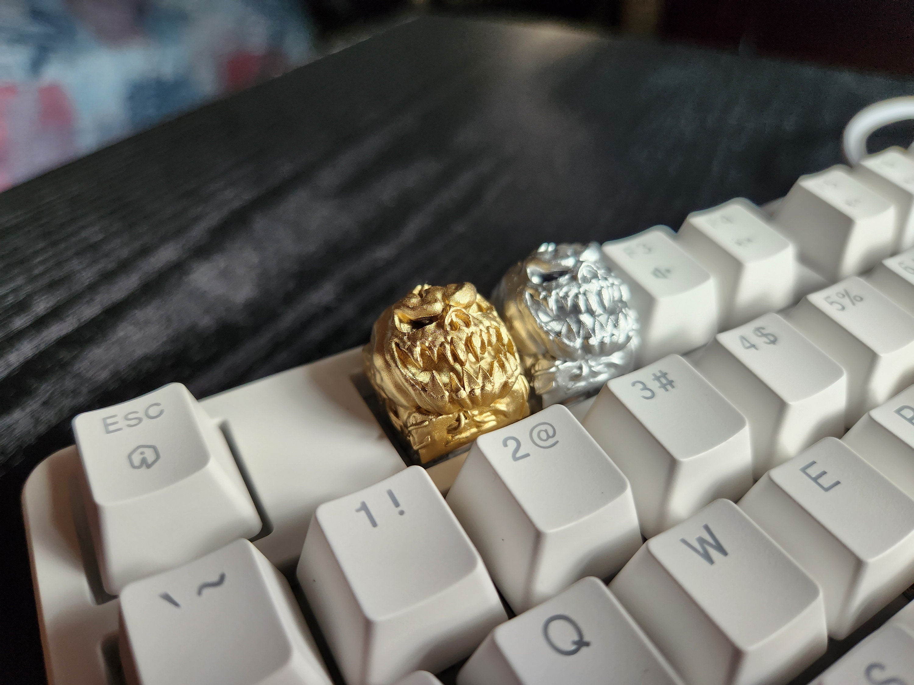 Hollow Pumpkin Metallic Keycap - Hand Painted Cute Keycap Designs, My Hero, Cherry MX