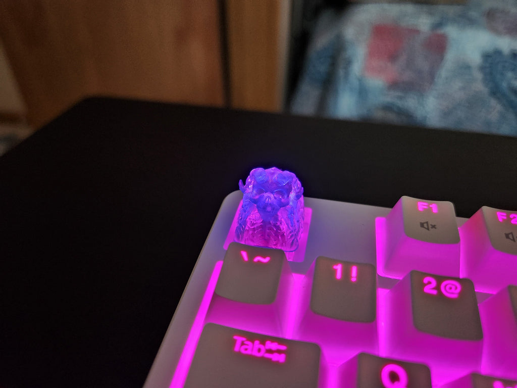 Demon Skull Keycap - Clear Transparent Cute Keycap Designs, Cherry MX, Multiple Colors