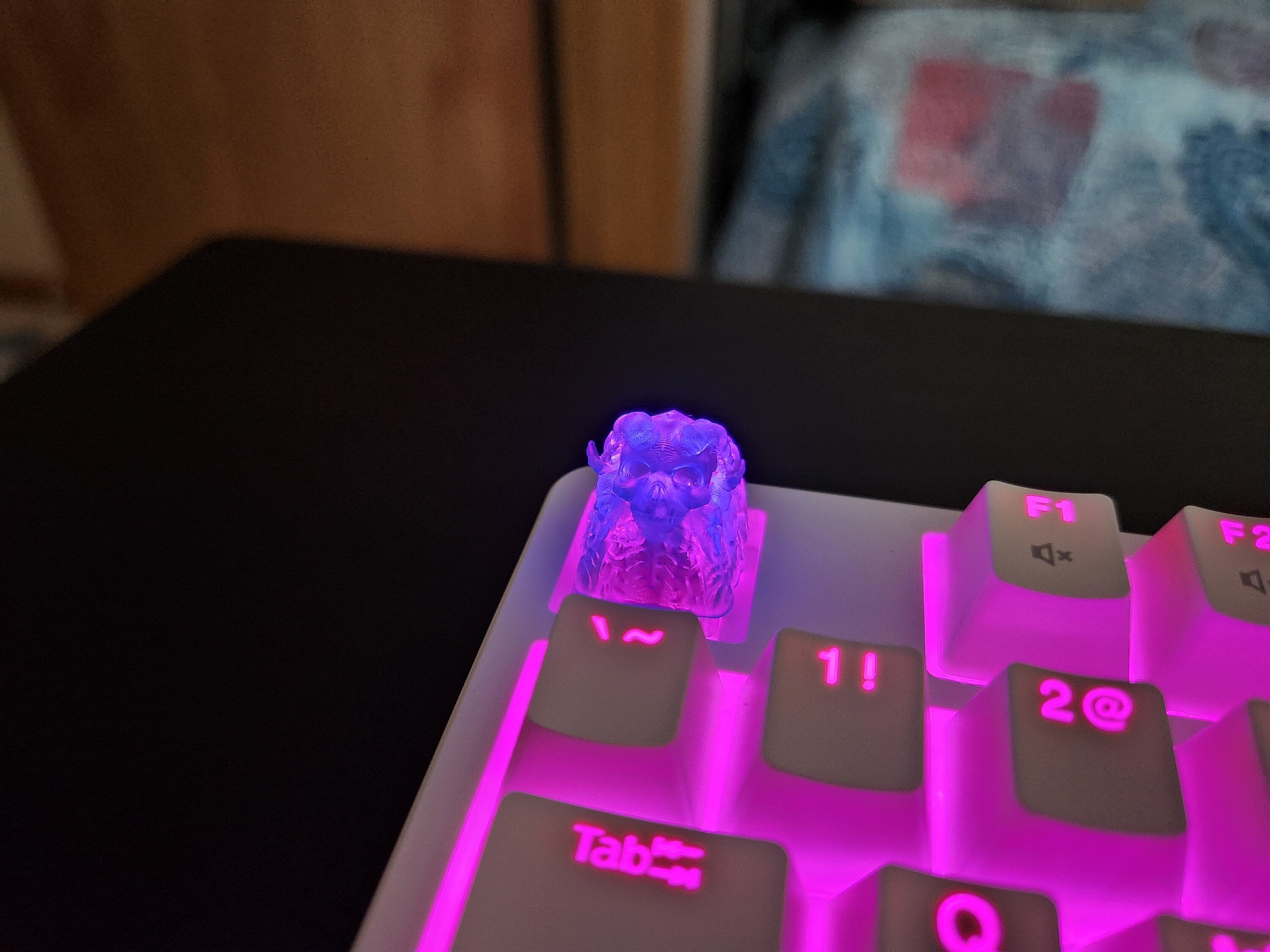 Demon Skull Keycap - Clear Transparent Cute Keycap Designs, Cherry MX, Multiple Colors