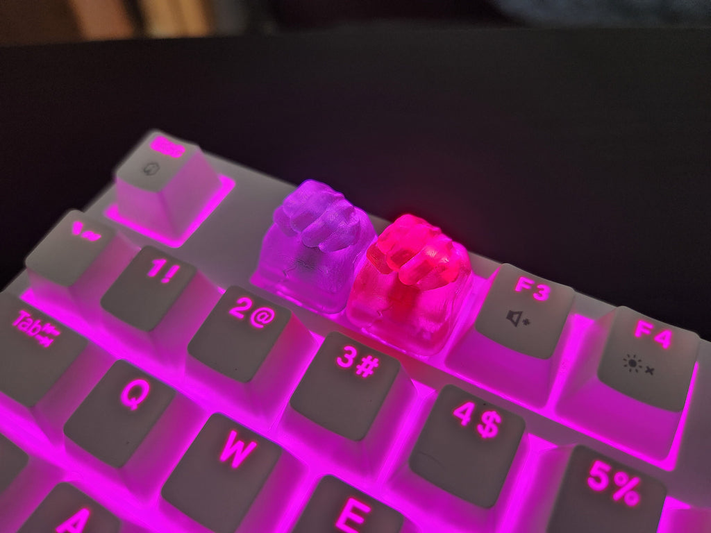 Smash Fist Keycap - Clear Transparent Cute Keycap Designs, Cherry MX, Multiple Colors