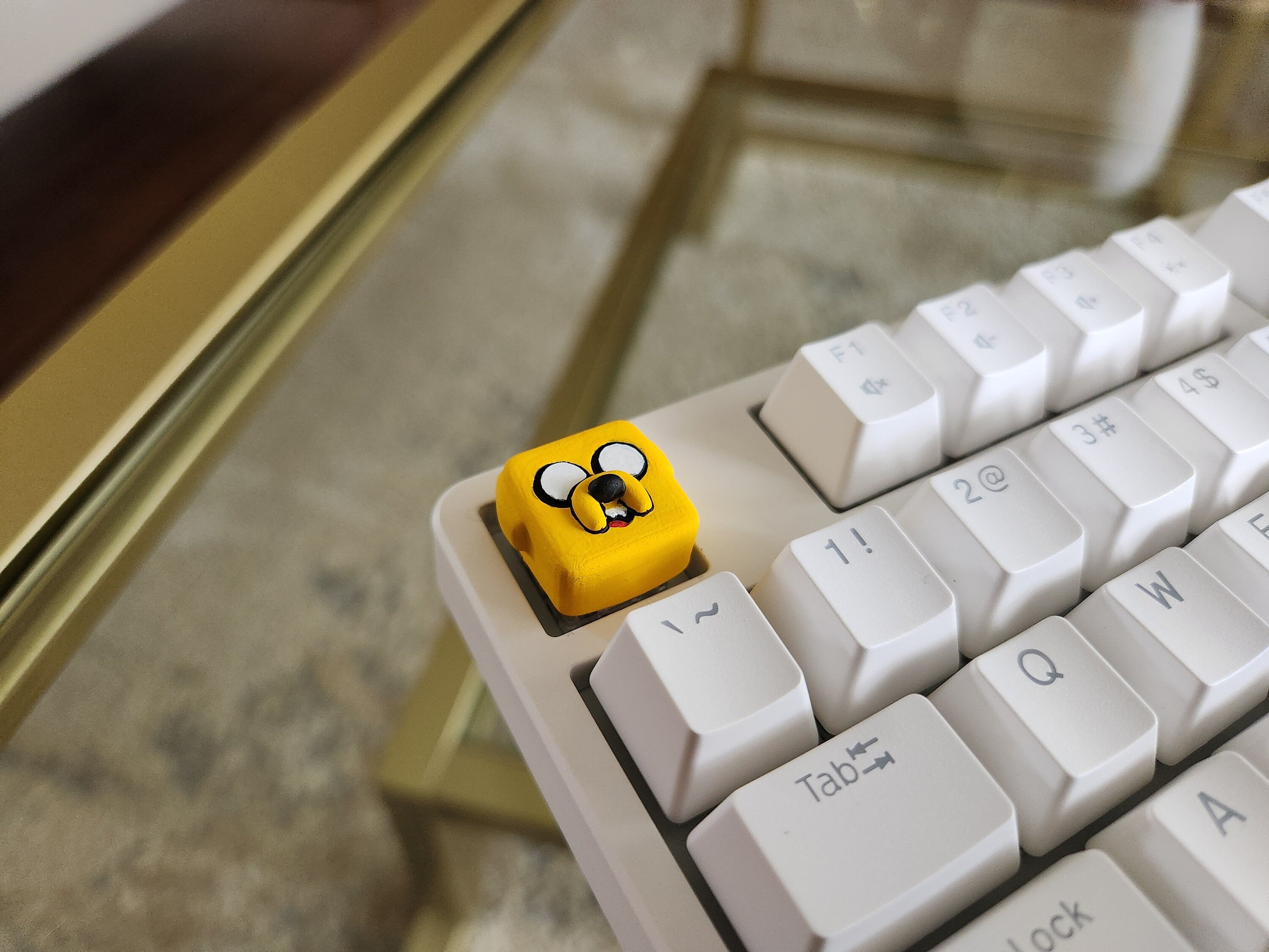 Adventure Time Jake Keycap - Hand Painted, Cute Keycap Designs, Cherry MX