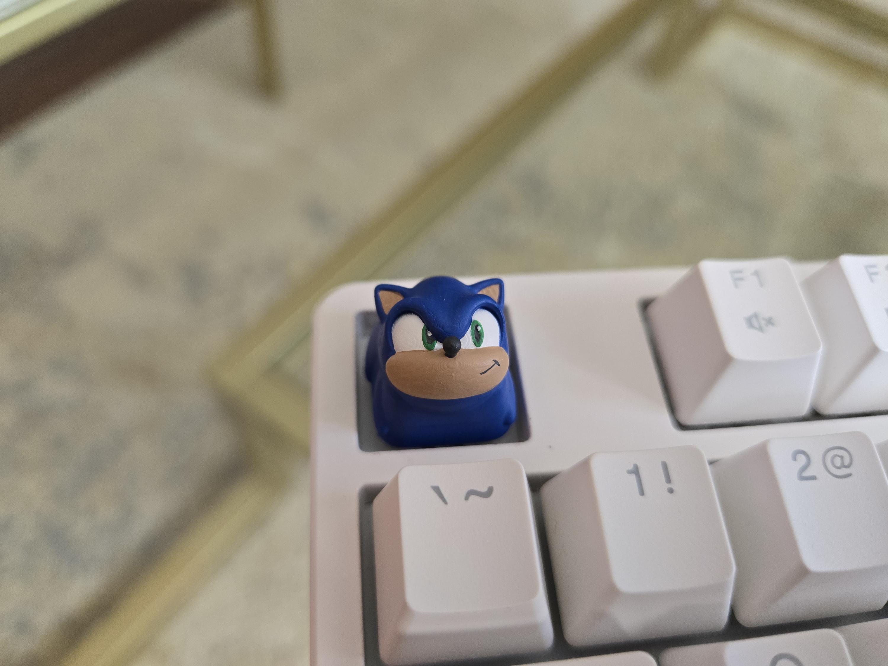 Sonic Videogame Keycap - Hand Painted, Cute Keycap Designs, Cherry MX