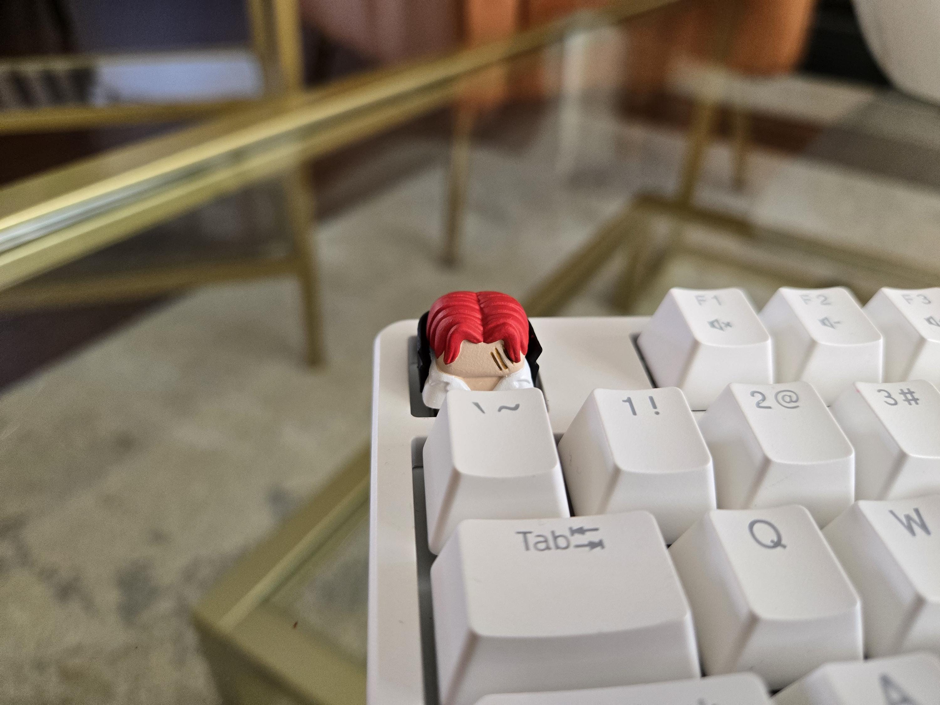 Red-Haired Shanks Fanart Keycap - Hand Painted Cute Keycap Designs, Cherry MX