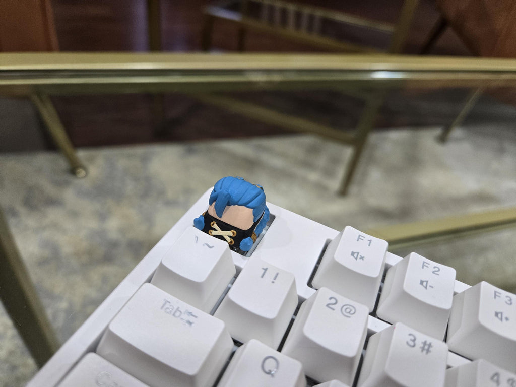 Arcane Jinx Keycap - Hand Painted Cute Keycap Designs, Cherry MX, League of Legends