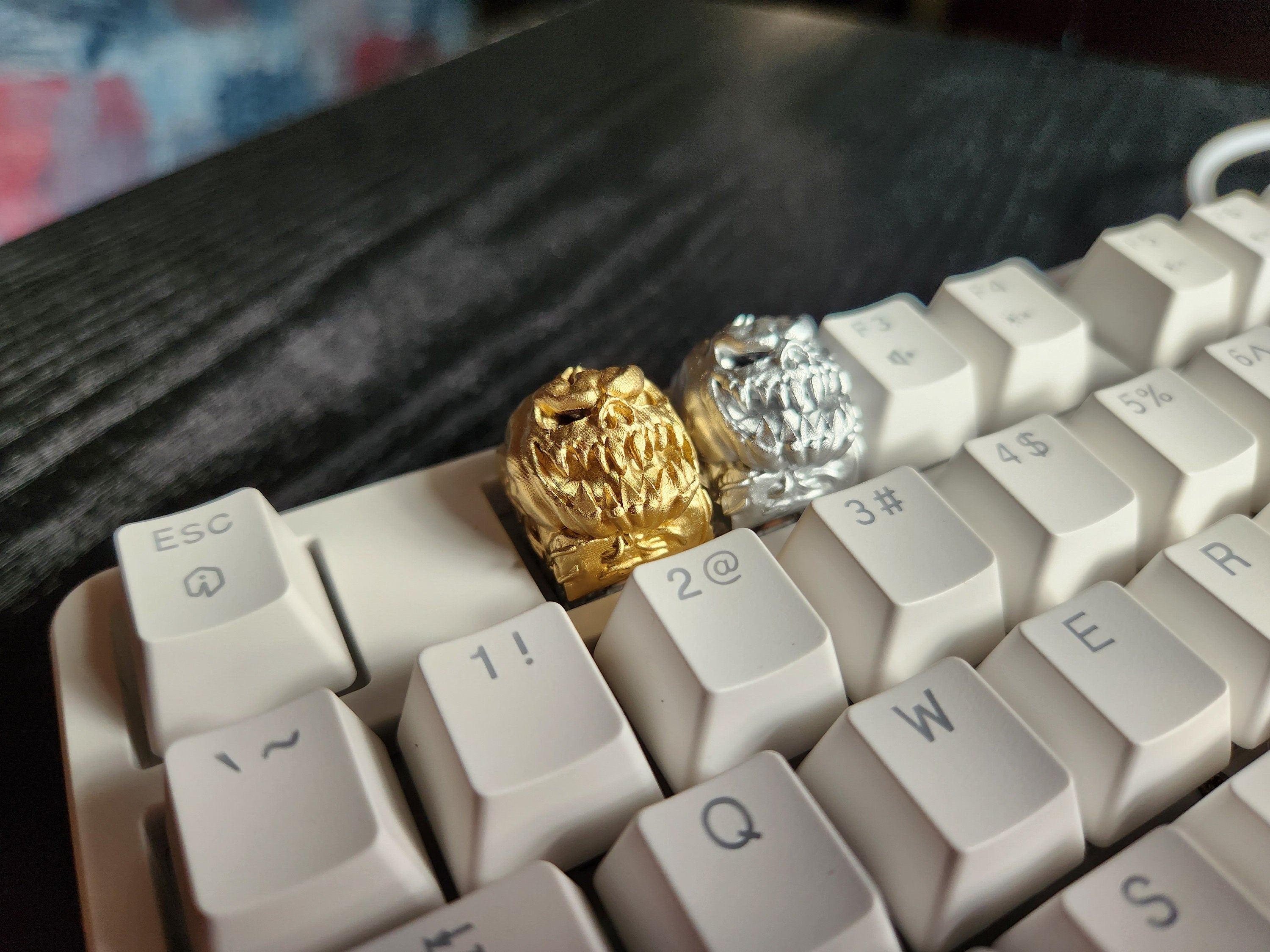Hollow Pumpkin Metallic Keycap - Hand Painted Cute Keycap Designs, My Hero, Cherry MX
