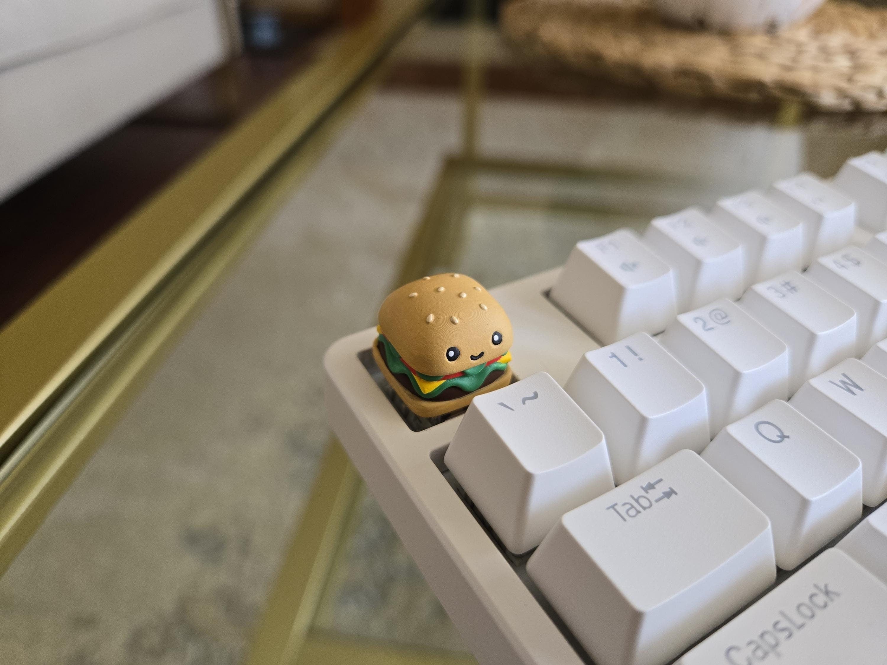 Burger Food Keycap - Hand Painted Cute Keycap Designs, Cherry MX