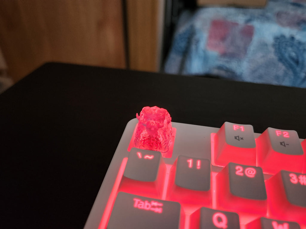 Demon Skull Keycap - Clear Transparent Cute Keycap Designs, Cherry MX, Multiple Colors