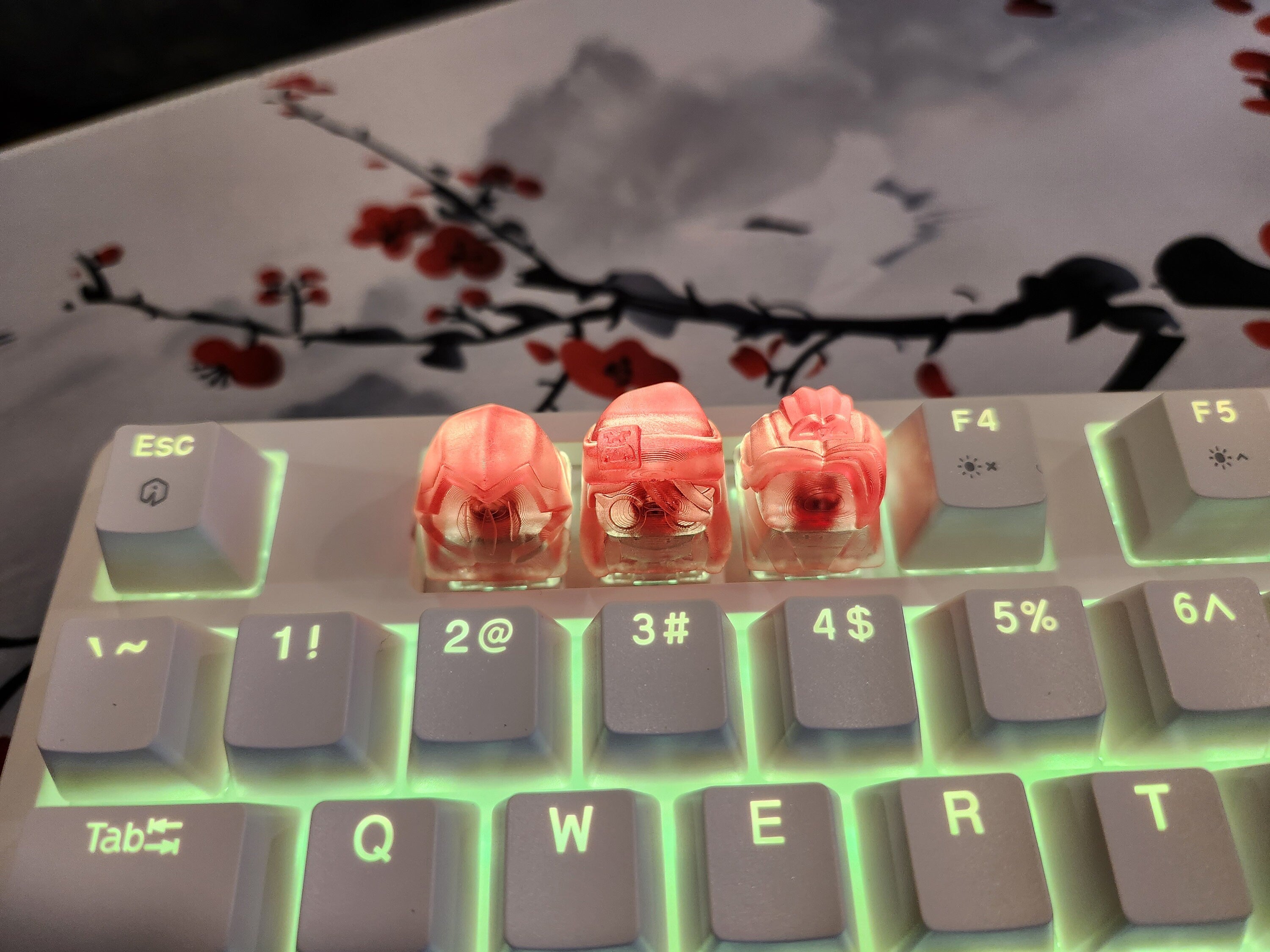 Video Game Keycap - Clear Transparent Cute Keycap Designs, Cherry MX, Multiple Colors, Hiko3D