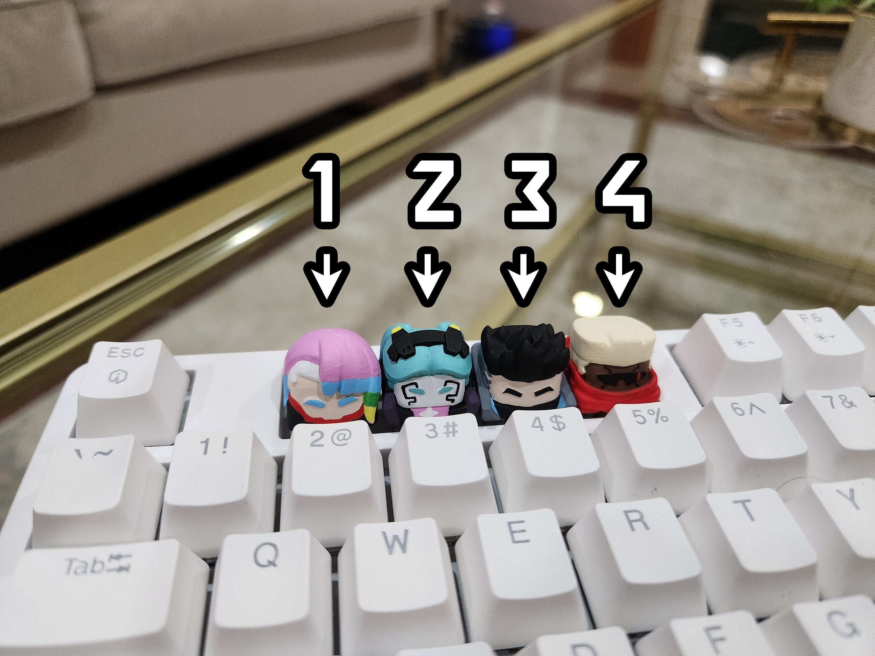 Anime Keycap - Hand Painted, Cute Keycap Designs, Cherry MX, Hiko3D