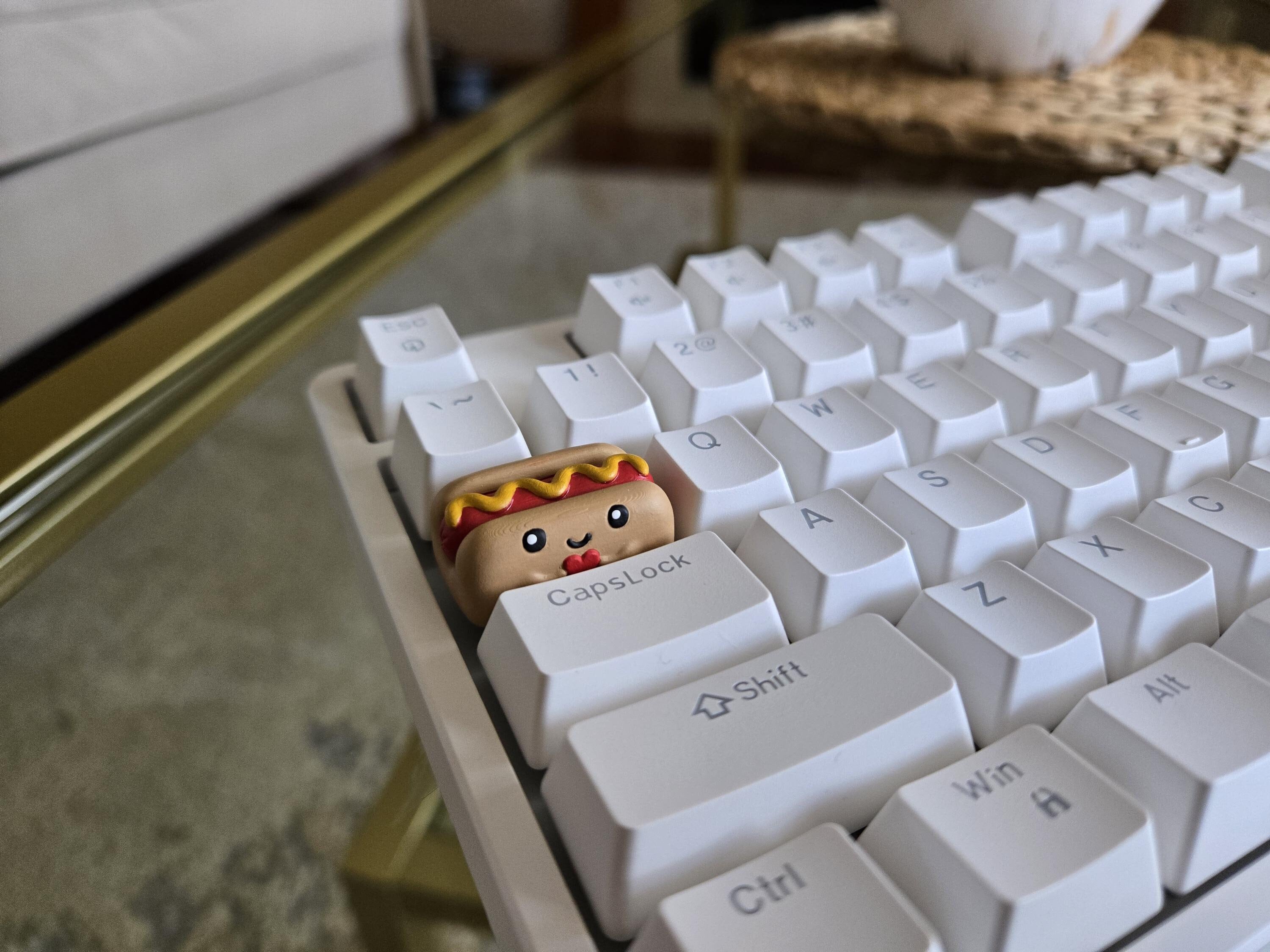 Hotdog Food Keycap - Hand Painted Cute Keycap Designs, Cherry MX