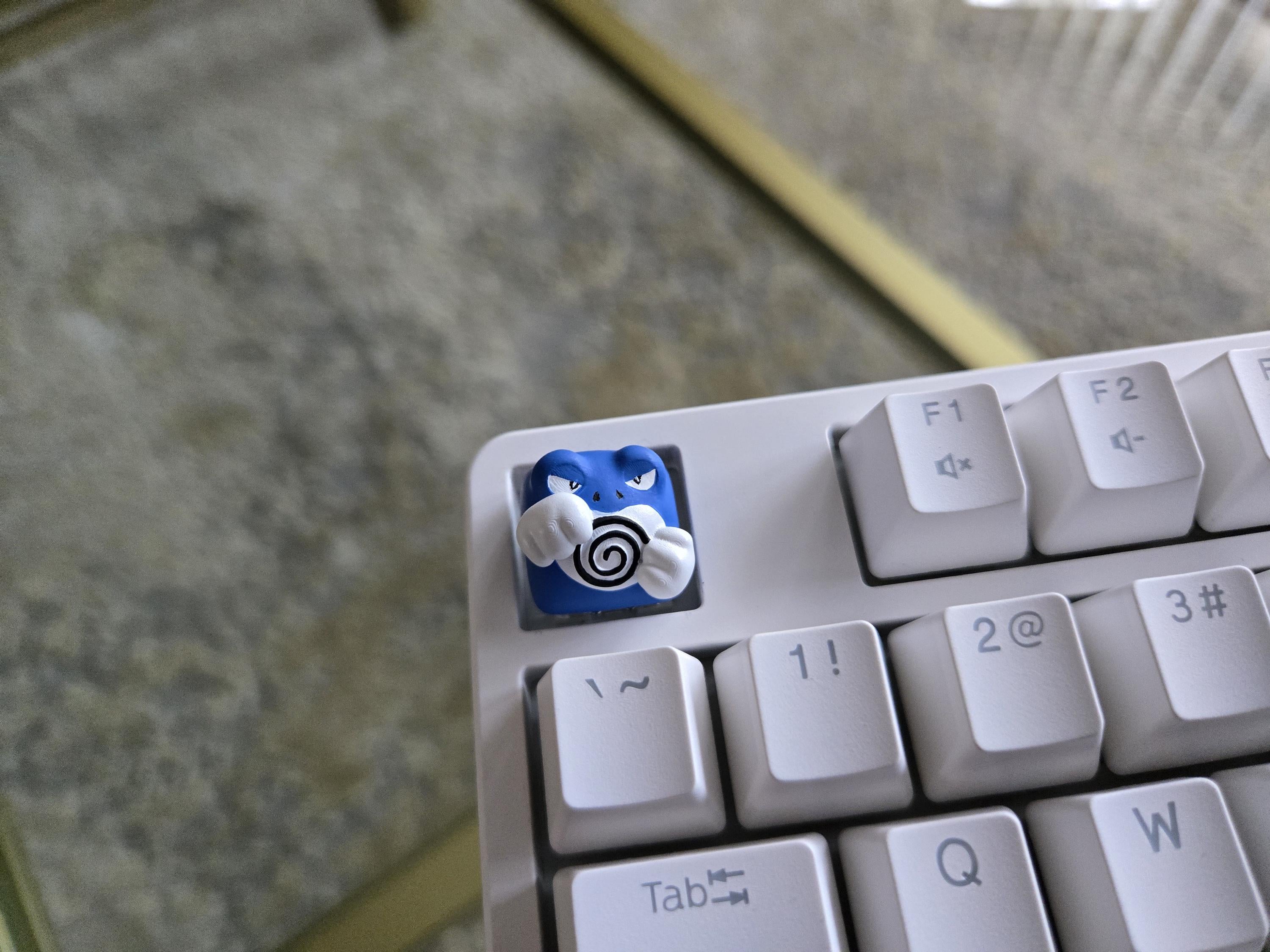 Anime Poliwrath Keycap - Hand Painted Cute Keycap Designs, Cherry MX