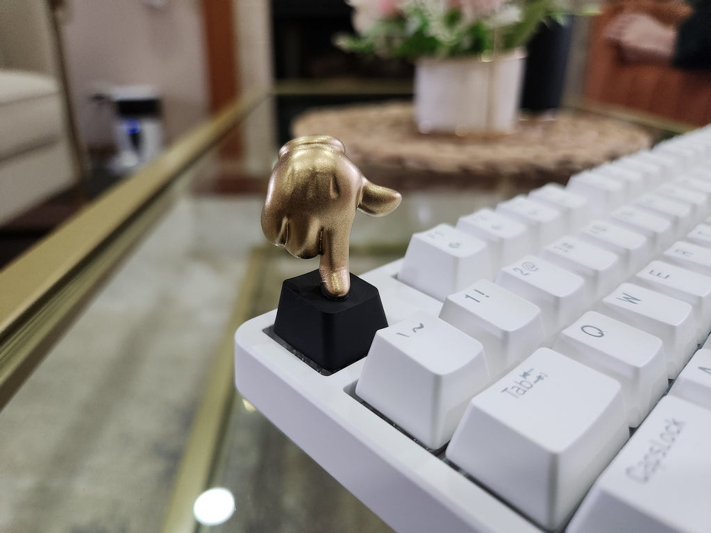 Golden Glove Finger Keycap - Hand Painted Cute Keycap Designs, Cherry MX