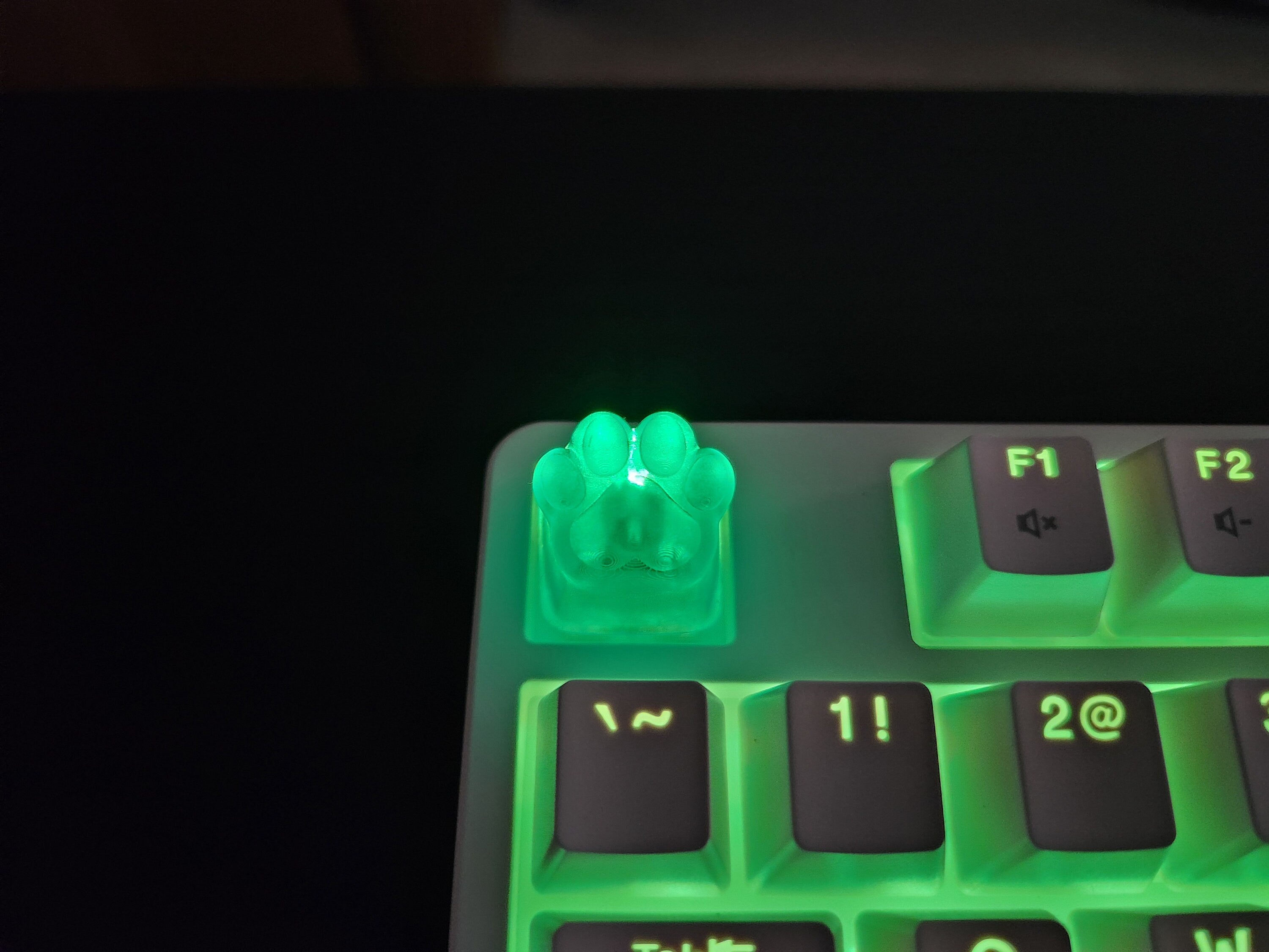 Kitten Cat Paw Keycap - Clear Transparent Cute Keycap Designs, Cherry MX, Multiple Colors