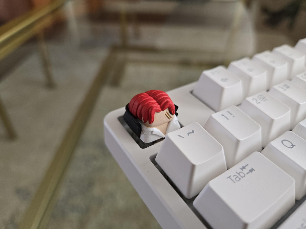 Red-Haired Shanks Fanart Keycap - Hand Painted Cute Keycap Designs, Cherry MX