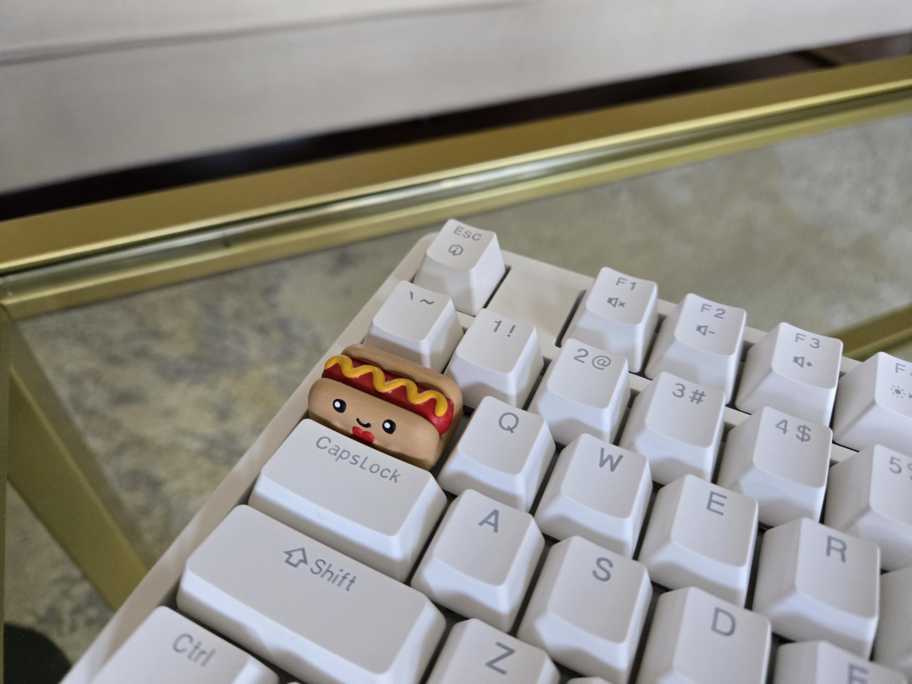 Hotdog Food Keycap - Hand Painted Cute Keycap Designs, Cherry MX