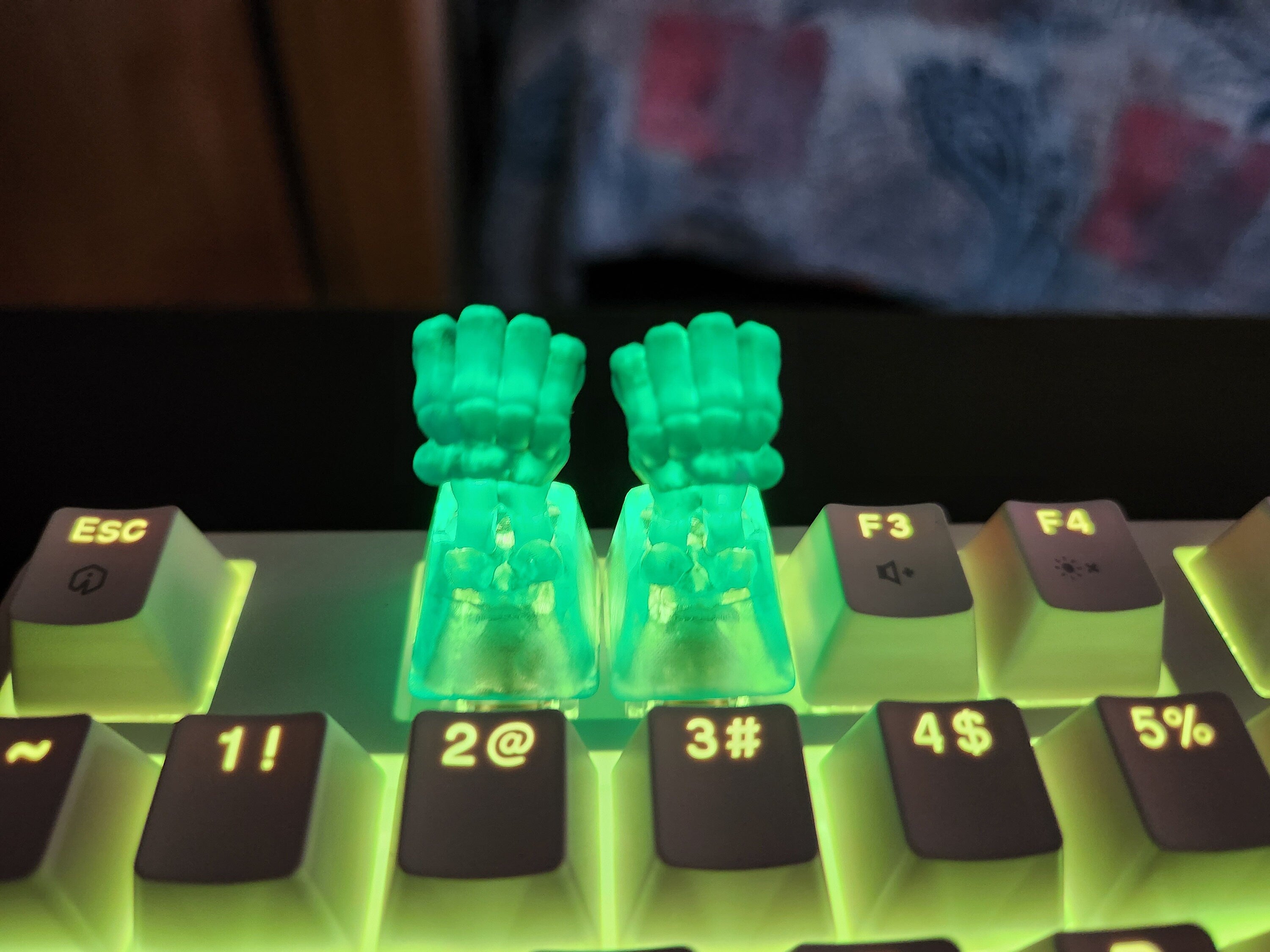 Skeleton Hand Keycap - Clear Transparent Cute Keycap Designs, Cherry MX, Multiple Colors