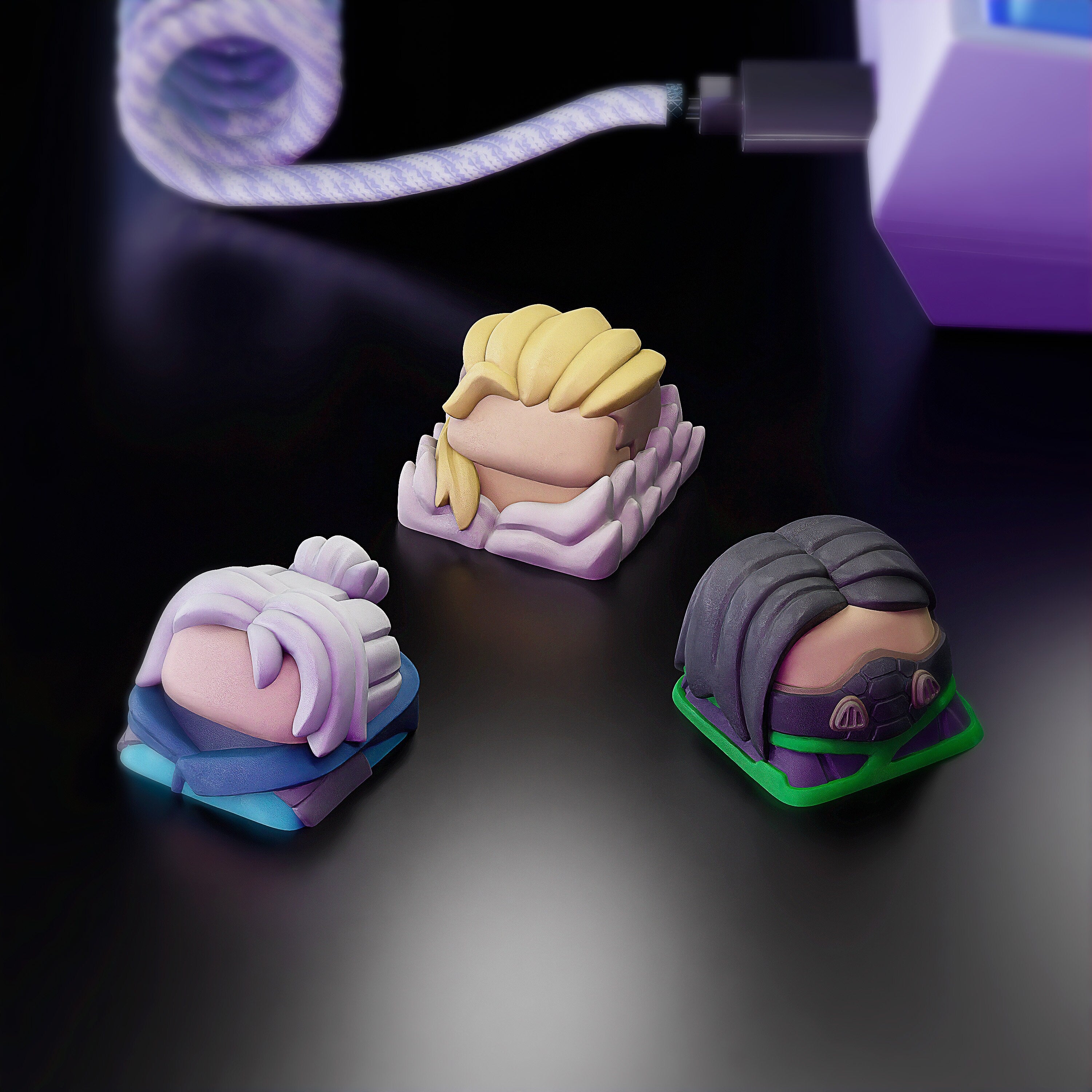 Video Game Keycaps - Hand Painted, Cute Keycap Designs, Cherry MX