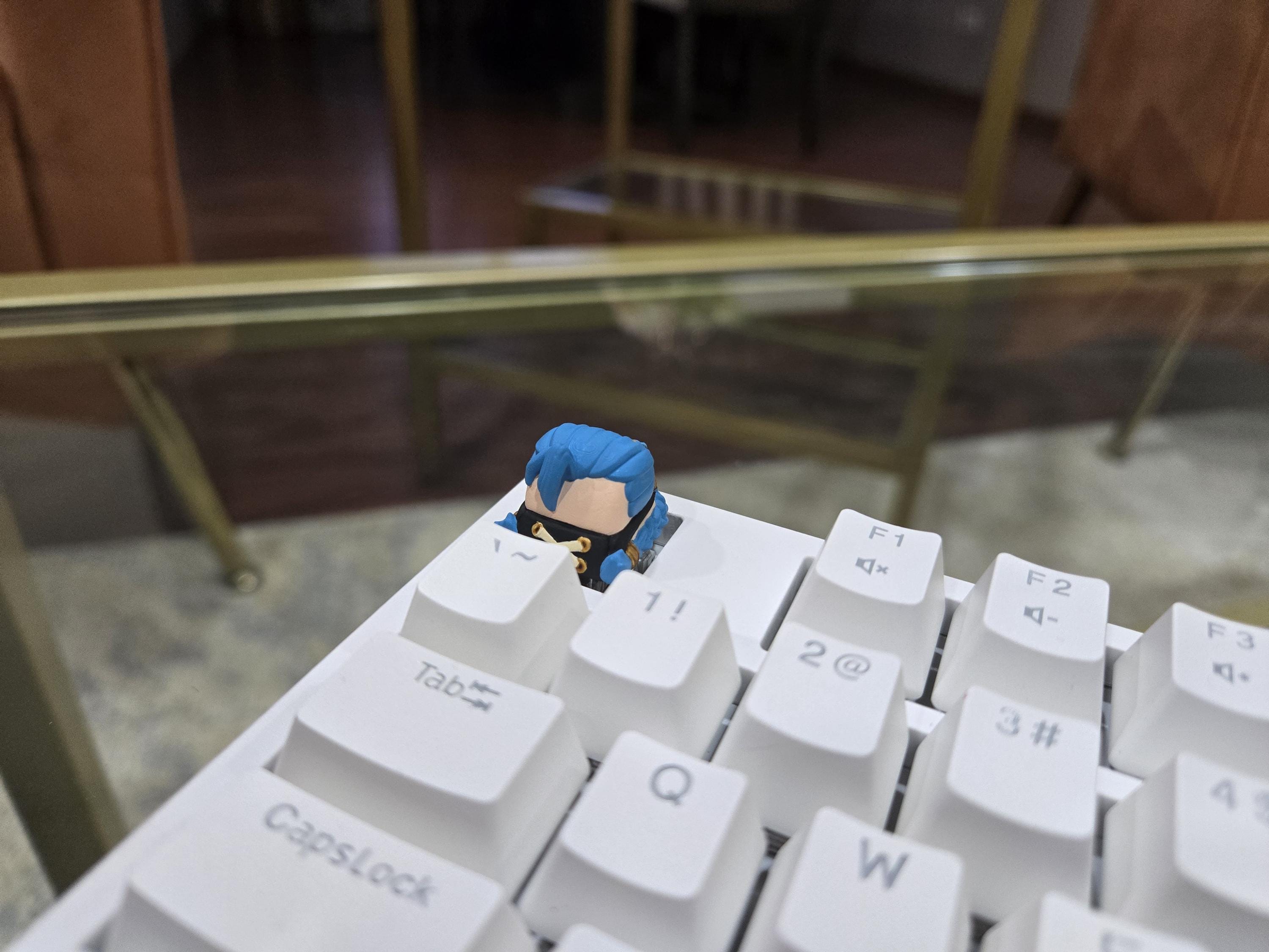 Arcane Jinx Keycap - Hand Painted Cute Keycap Designs, Cherry MX, League of Legends