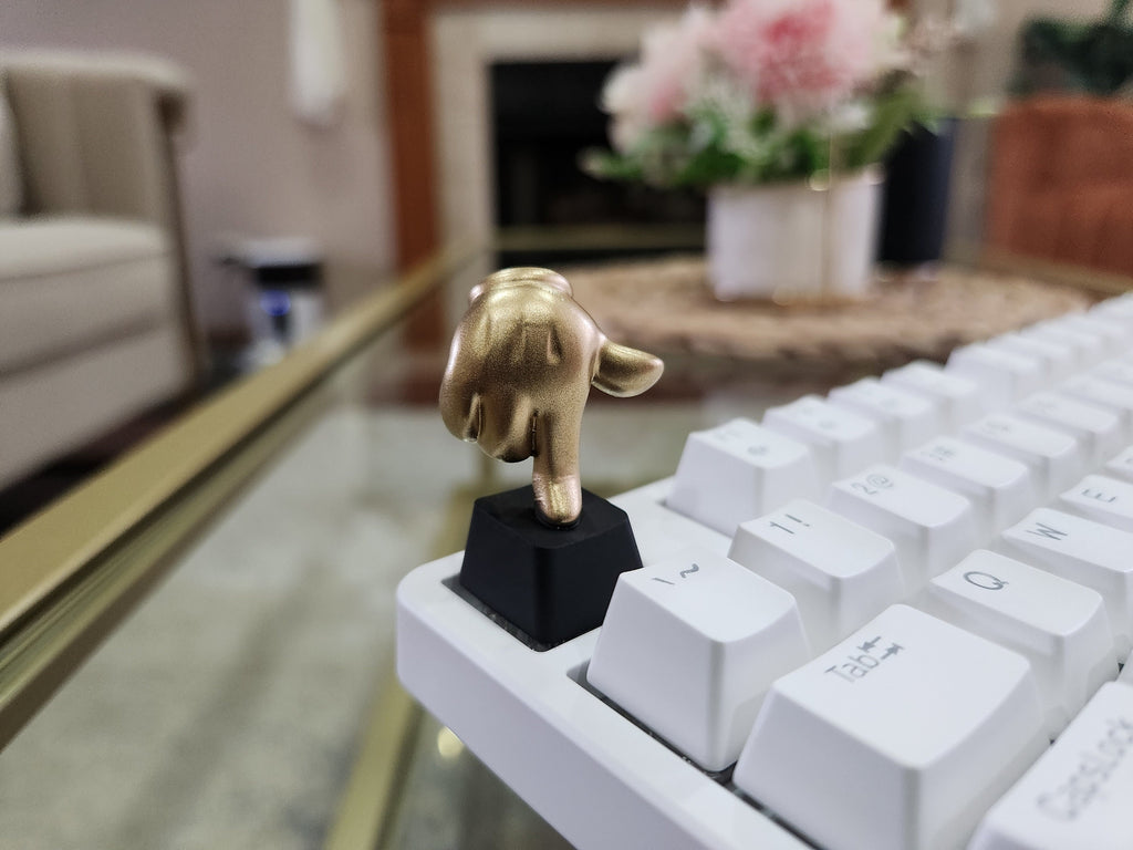 Golden Glove Finger Keycap - Hand Painted Cute Keycap Designs, Cherry MX