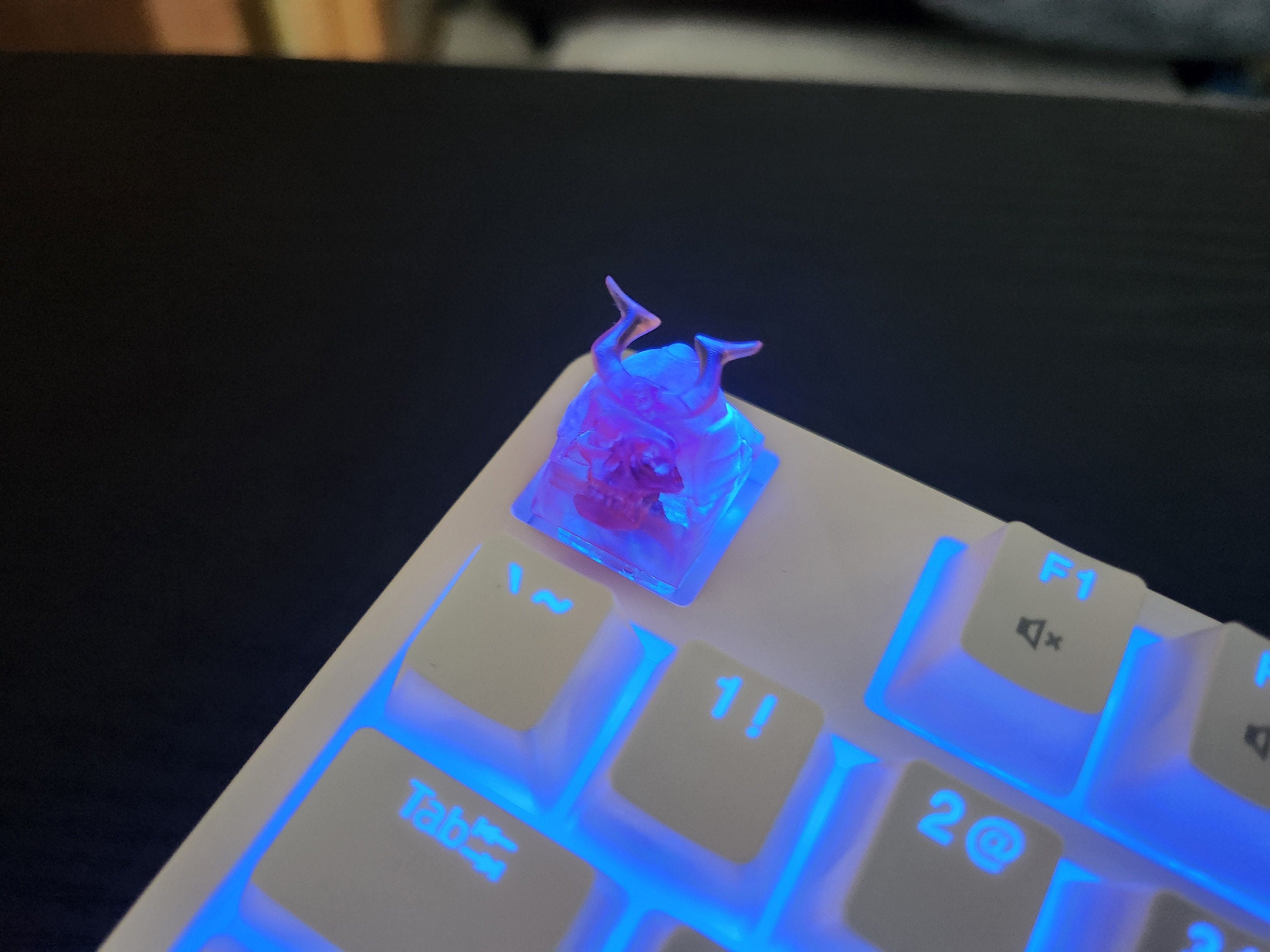 Skeleton Samurai Keycap - Clear Transparent Cute Keycap Designs, Cherry MX, Multiple Colors