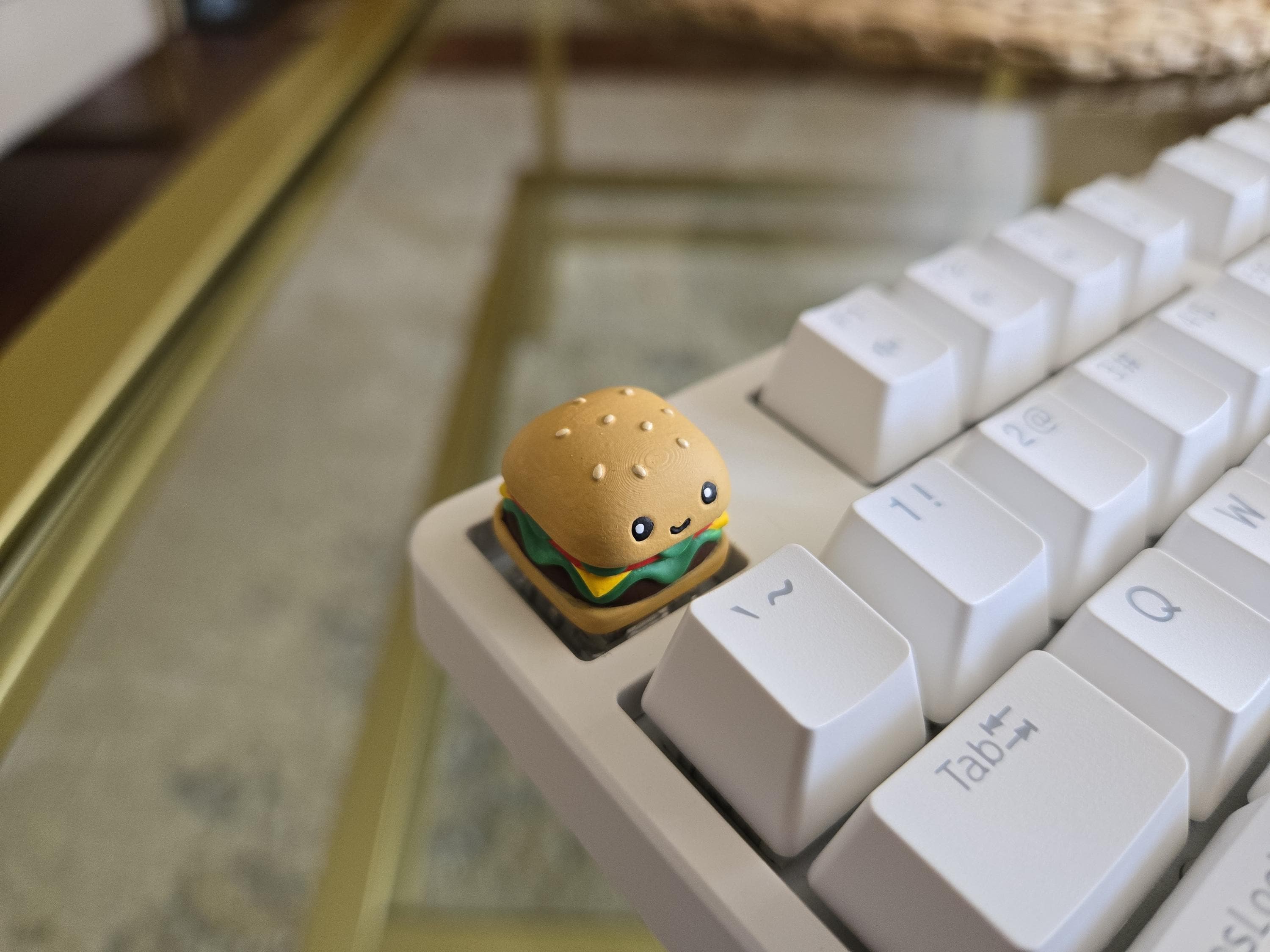 Burger Food Keycap - Hand Painted Cute Keycap Designs, Cherry MX