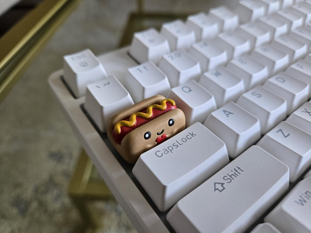Hotdog Food Keycap - Hand Painted Cute Keycap Designs, Cherry MX