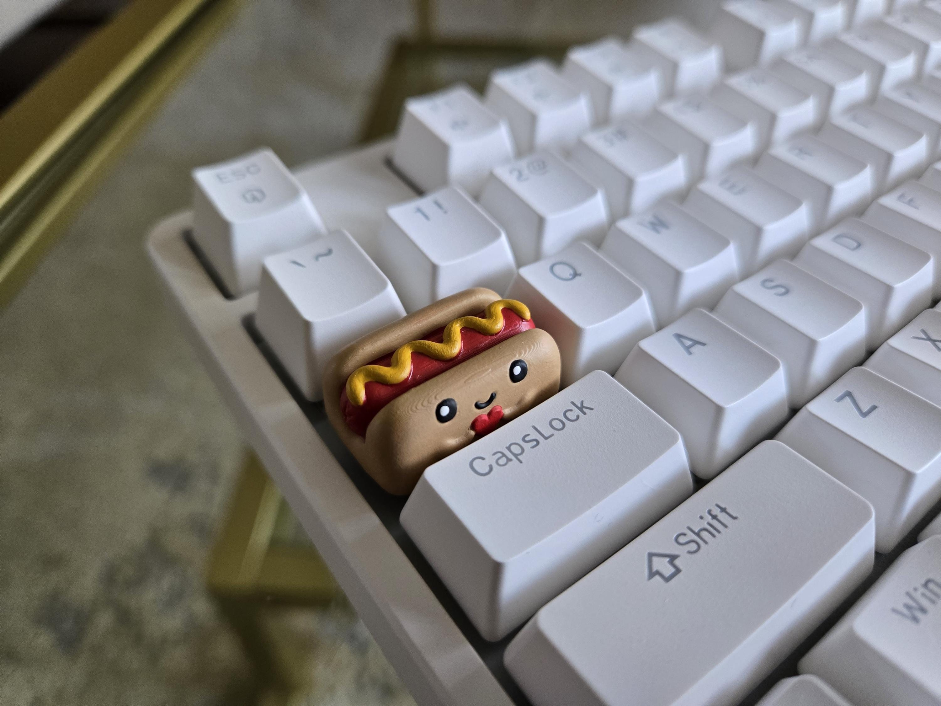 Hotdog Food Keycap - Hand Painted Cute Keycap Designs, Cherry MX