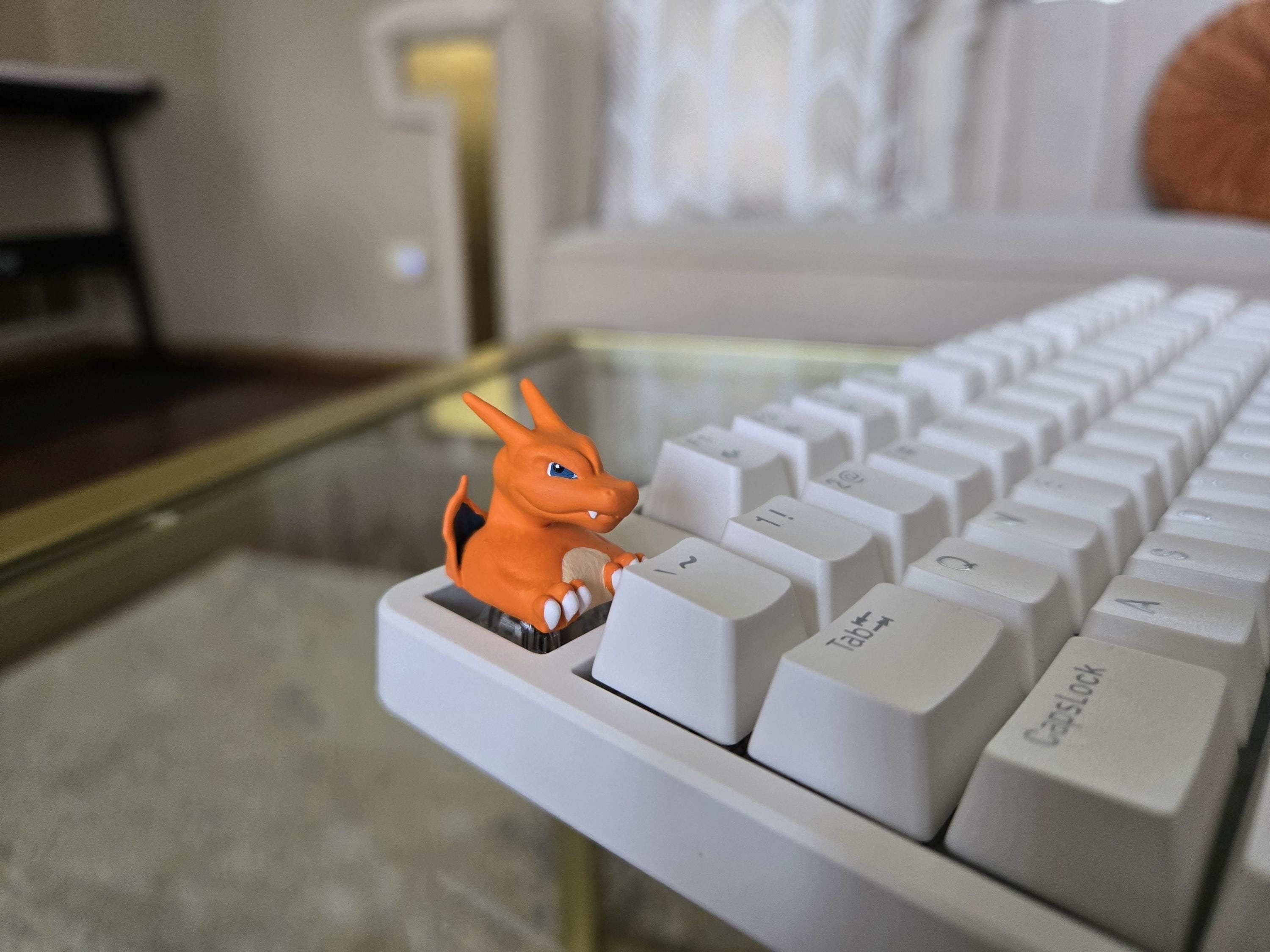 Anime Charizard Keycap - Hand Painted Cute Keycap Designs, Cherry MX