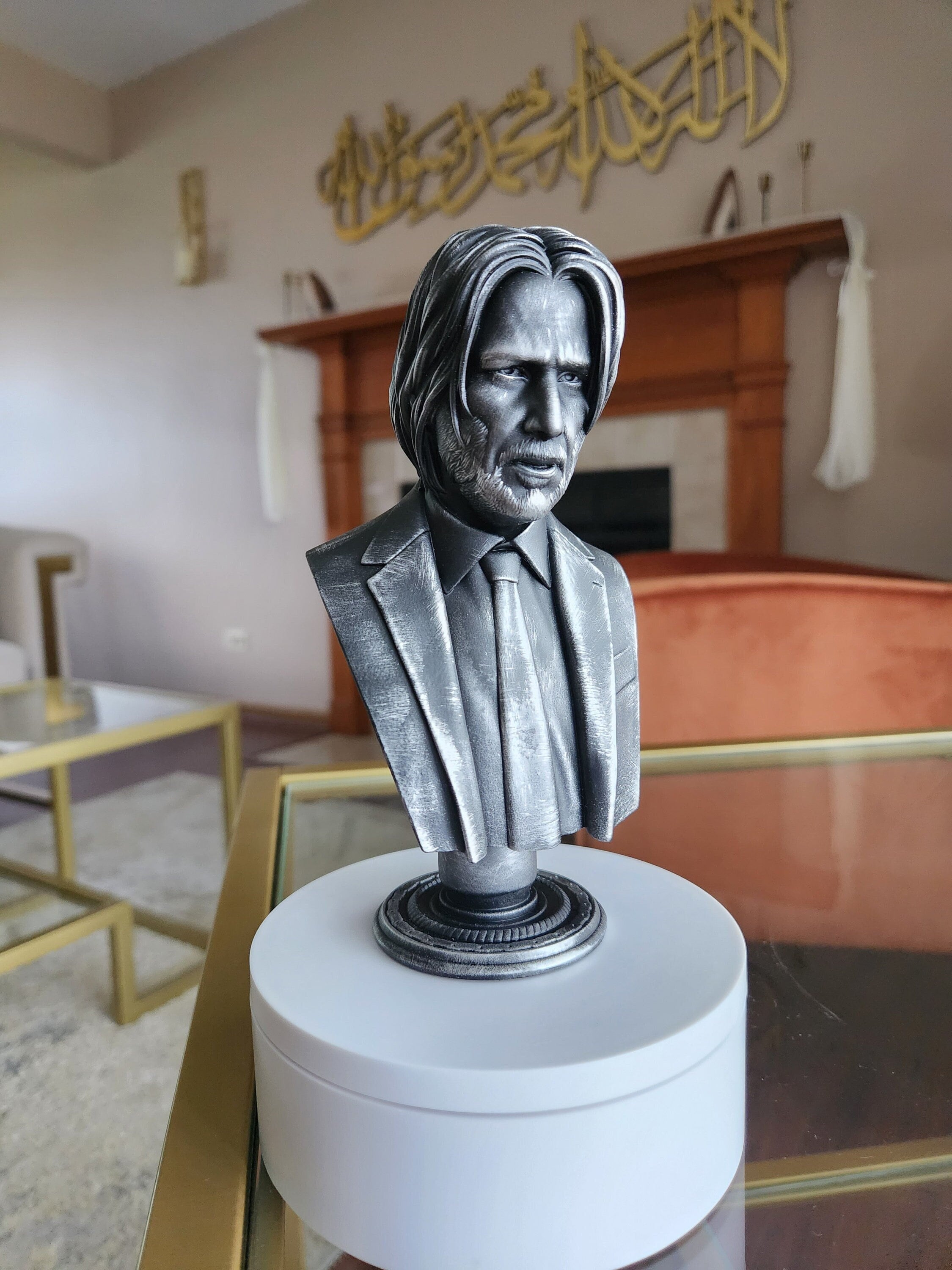 John Wick Bust - Perfect for Action Collectors! - Hand Painted, 6.5" Tall