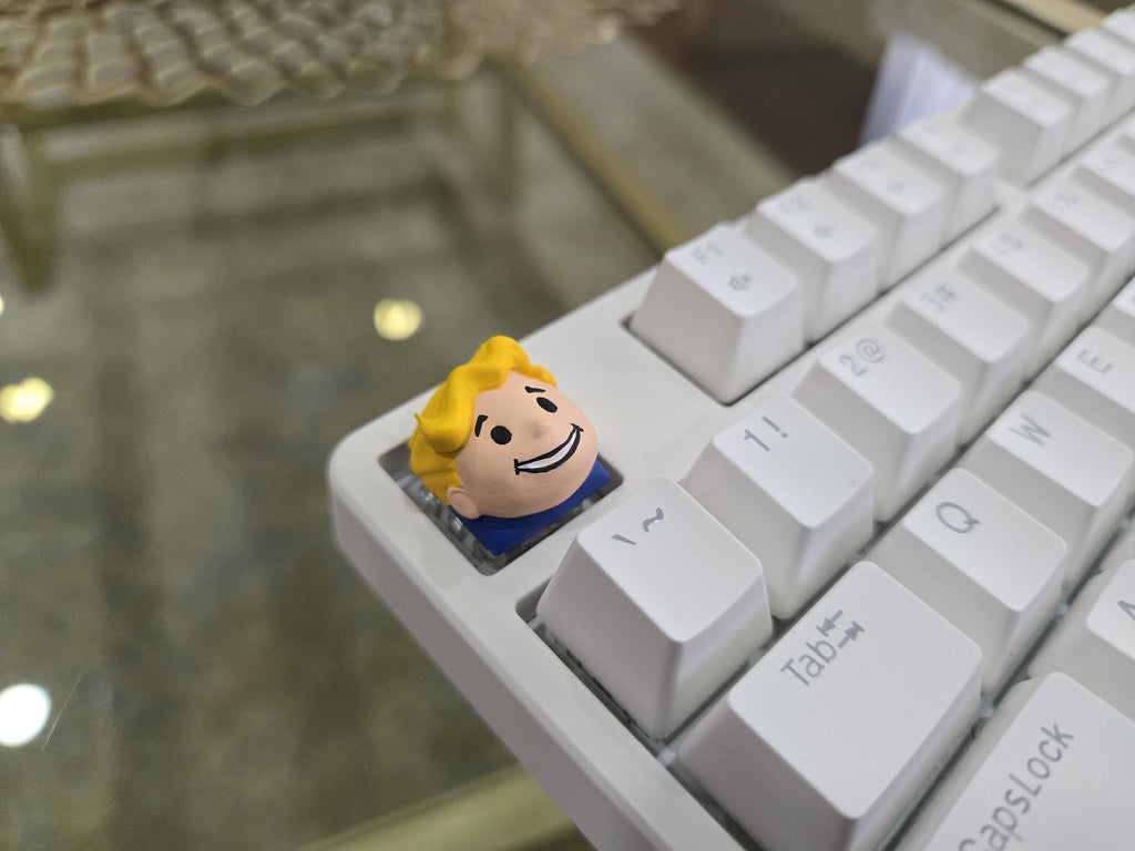 Video Game Vault Boy Keycap - Hand Painted, Cute Keycap Designs, Cherry MX