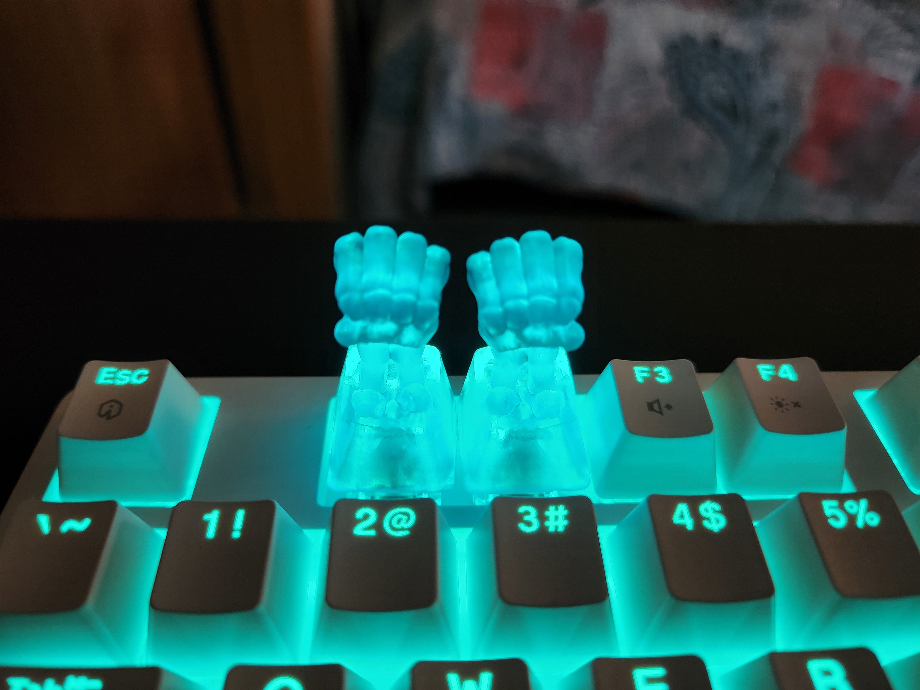 Skeleton Hand Keycap - Clear Transparent Cute Keycap Designs, Cherry MX, Multiple Colors