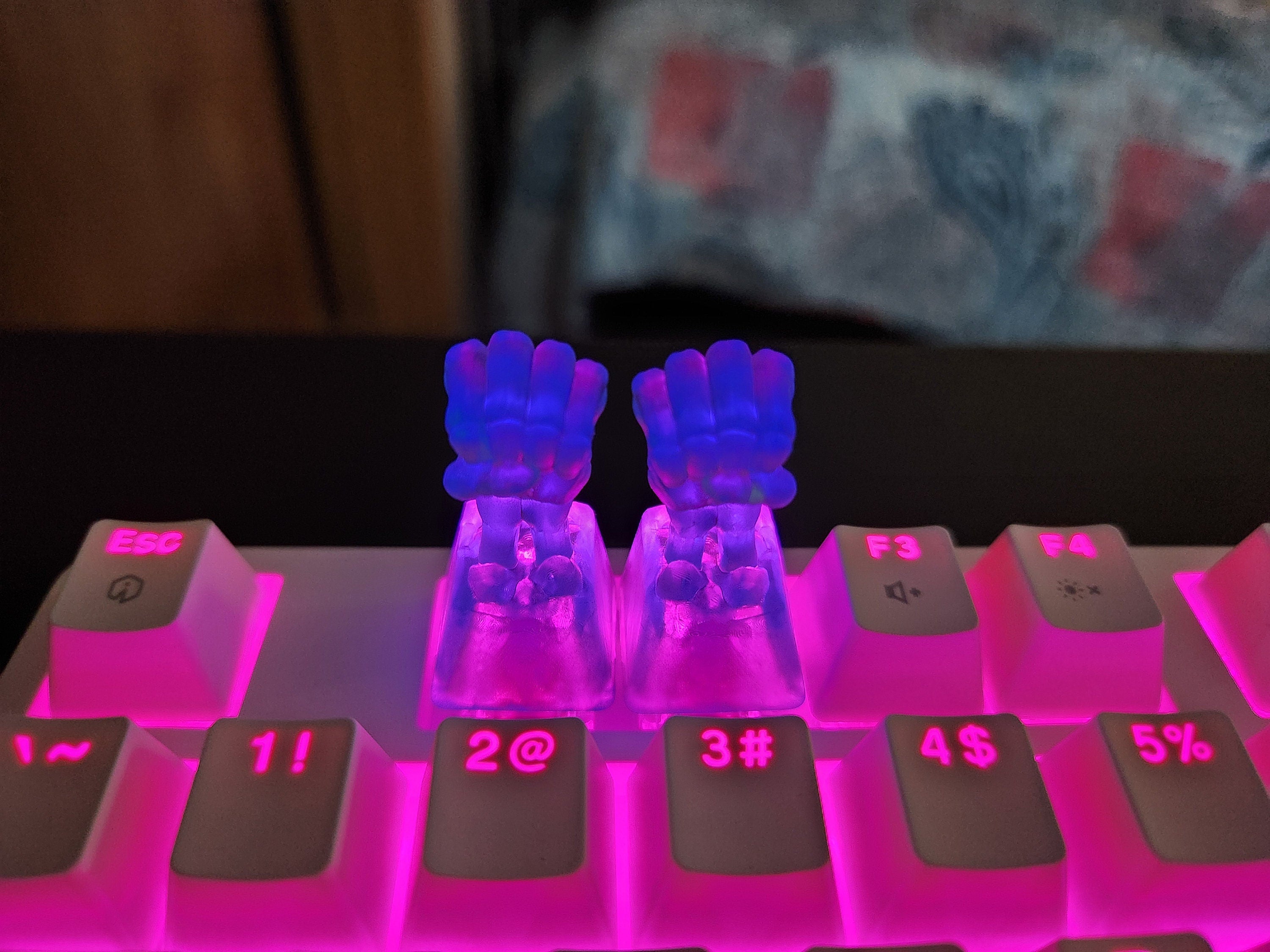 Skeleton Hand Keycap - Clear Transparent Cute Keycap Designs, Cherry MX, Multiple Colors