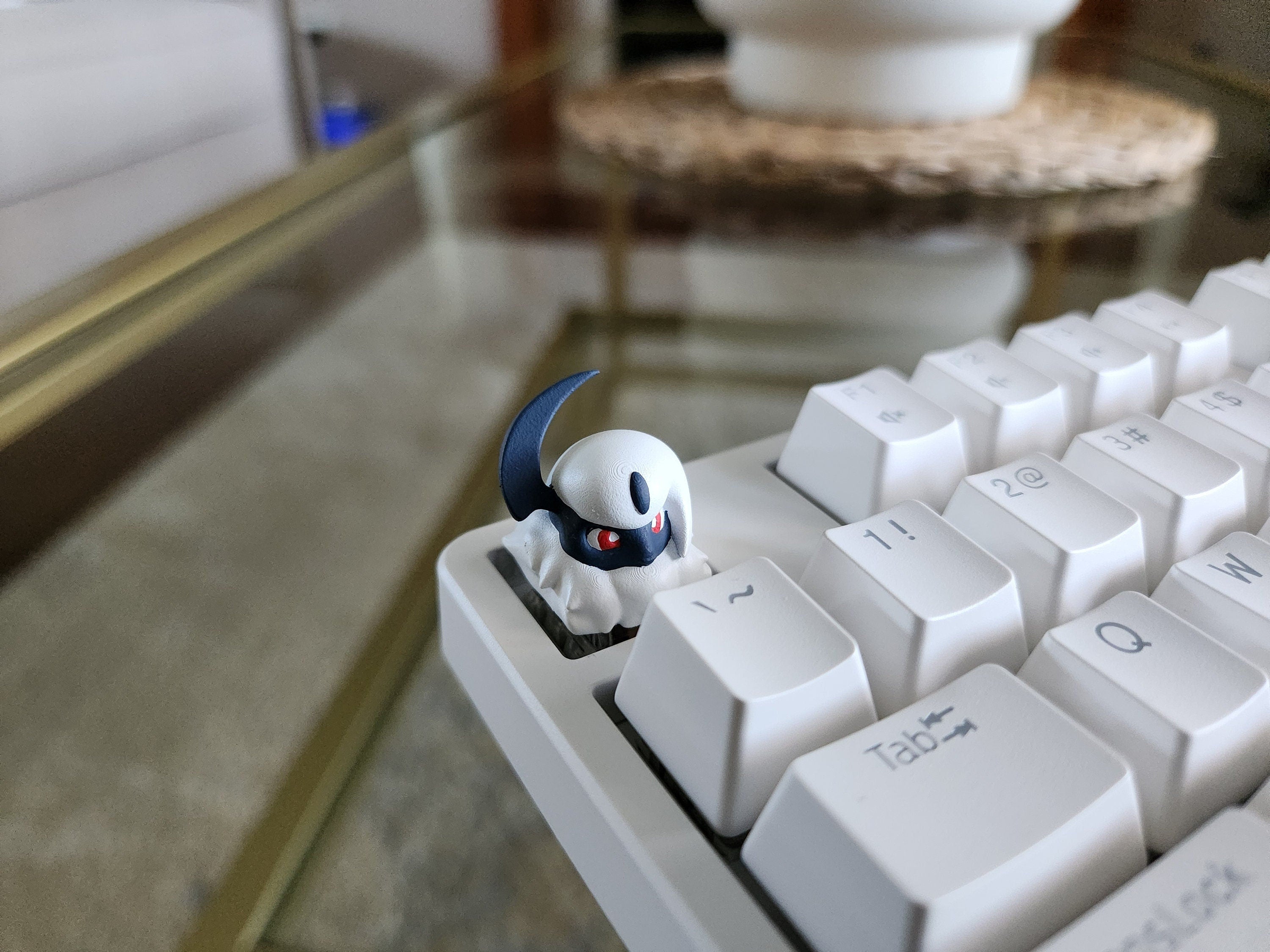 Anime Absol Keycap - Hand Painted Cute Keycap Designs, Cherry MX