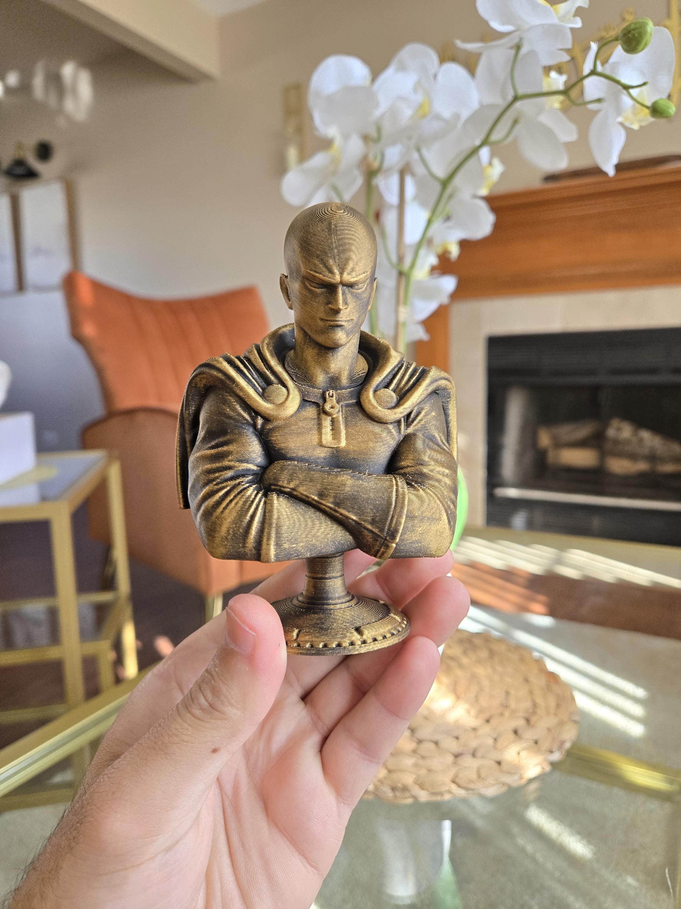 One Punch Anime Bust Figure - Perfect for Anime Collectors! - Hand Painted, 5" Tall